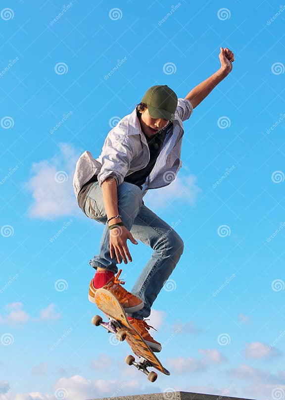 Skateboarder hand up stock image. Image of high, jump - 13782979