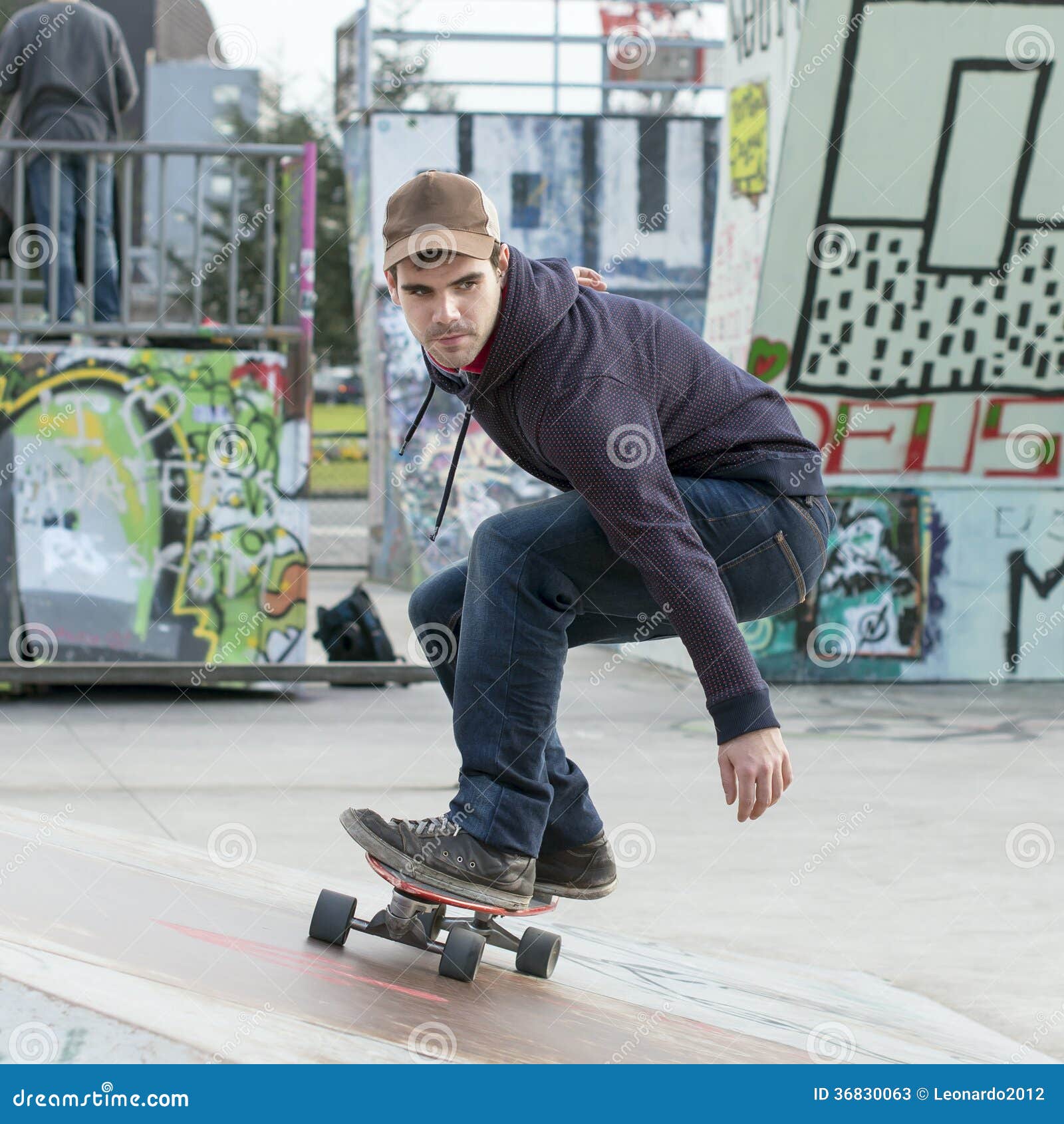 Skateboarder in the Skate Park. Stock Image - Image of caucasian ...