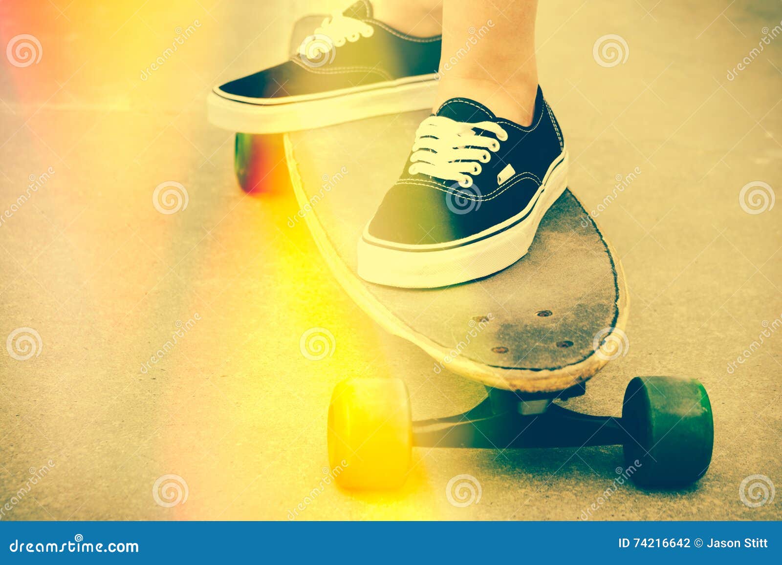 Skateboarding with Light Leaks Stock Photo Image of hipster, teenager