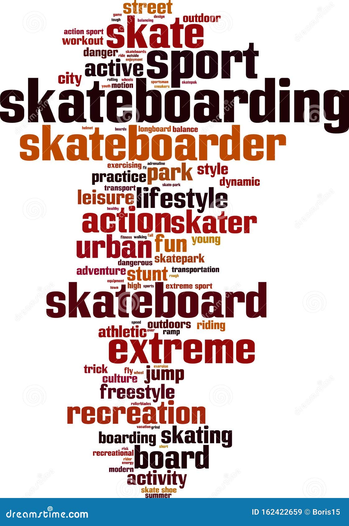Skateboarding word cloud stock vector. Illustration of action 162422659