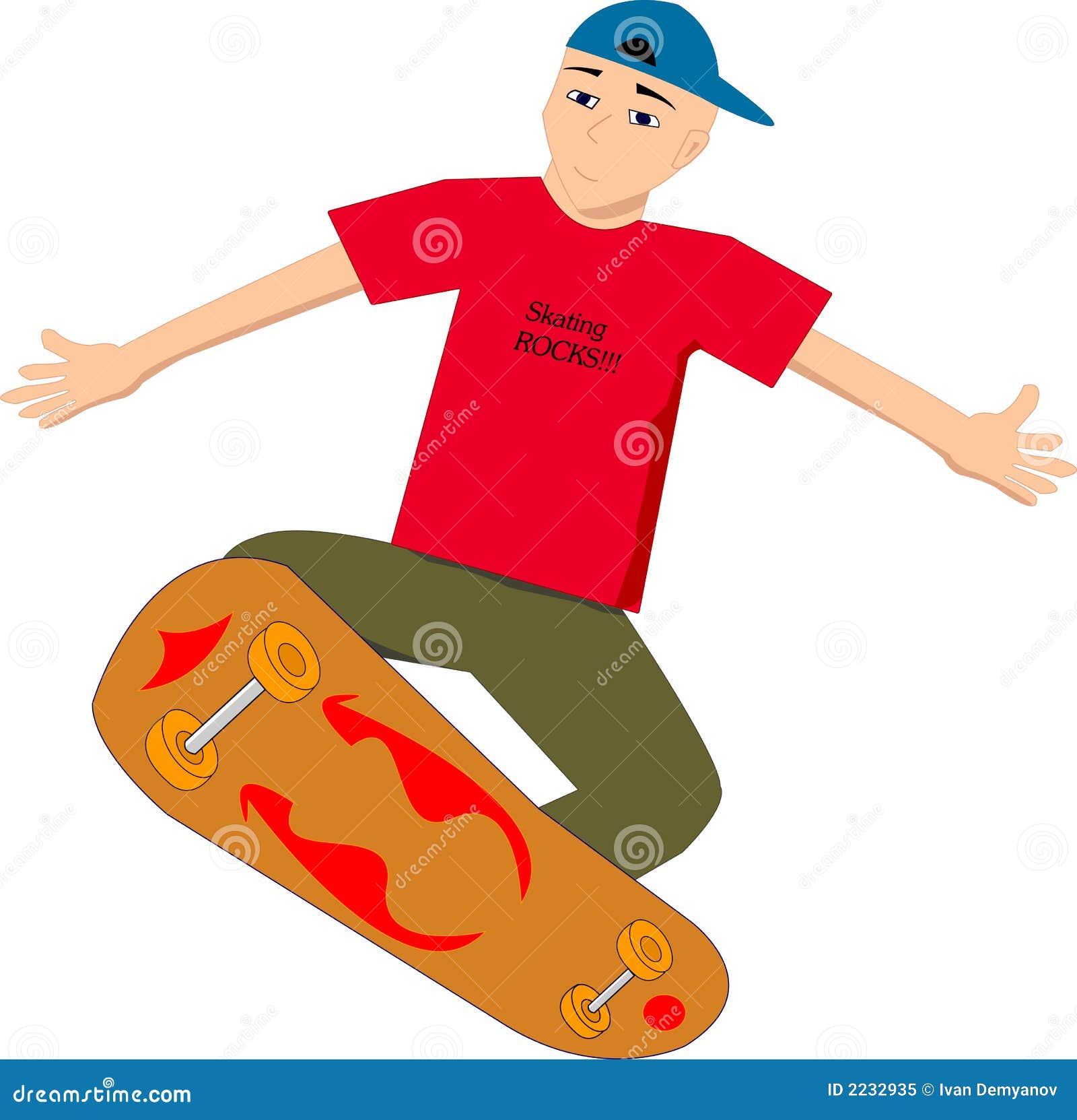 Skater boy stock vector. Illustration of kickflip, exhilaration - 2232935