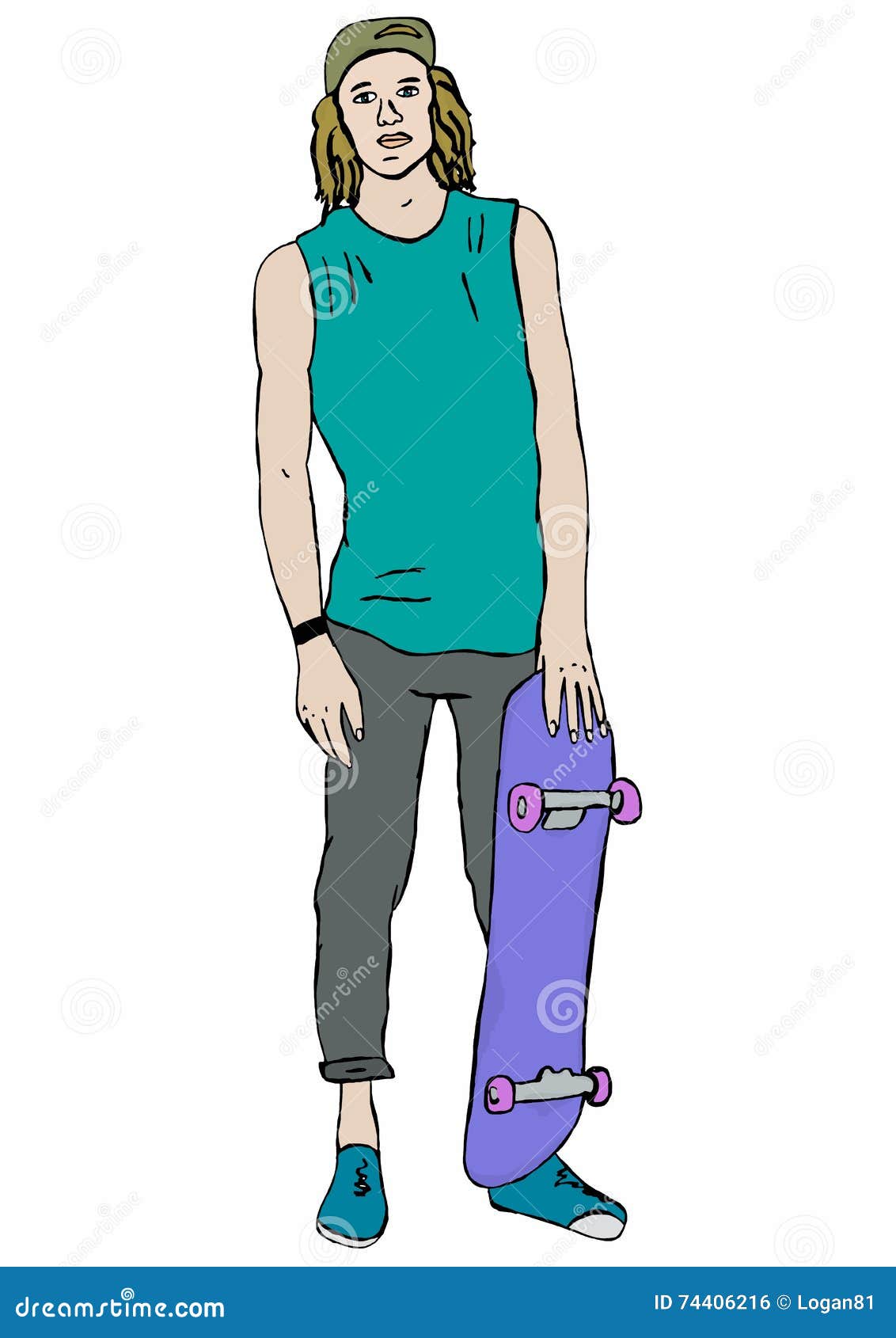 Skater boy stock illustration. Illustration of sport 74406216