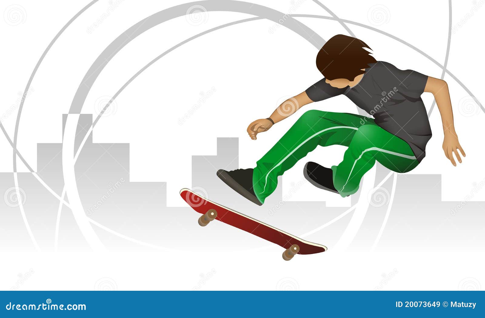 Skater Boy on the Industrial Urban Background Stock Illustration