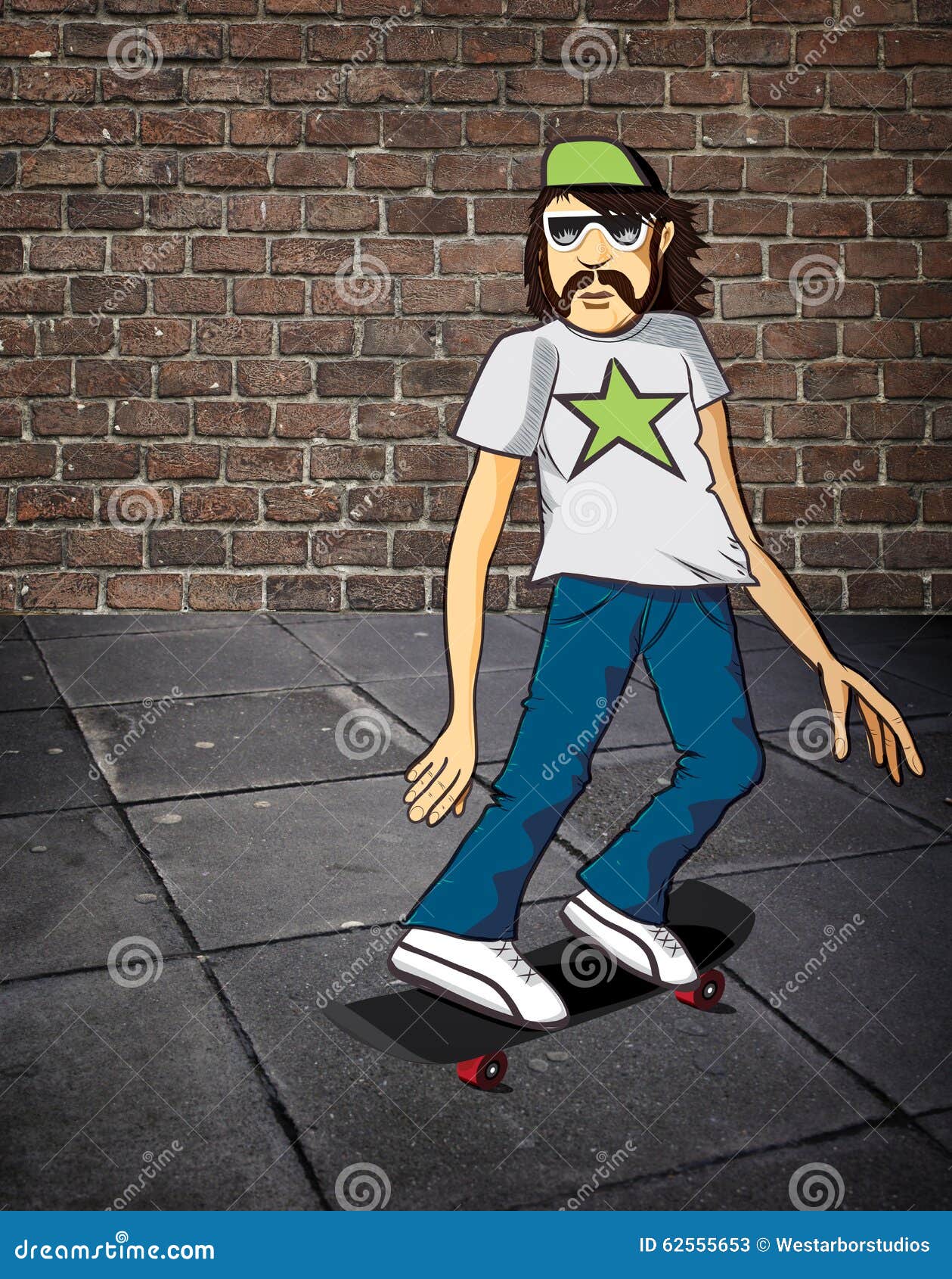 Skater Dude stock illustration. Illustration of young 62555653