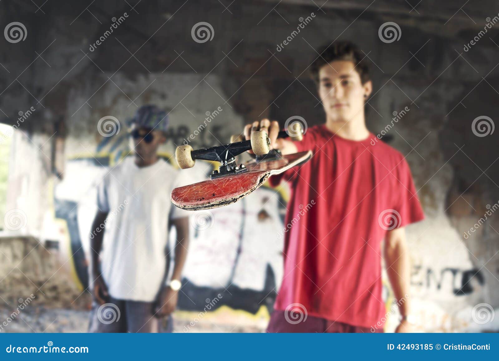 skater giving you his skate for a challenge