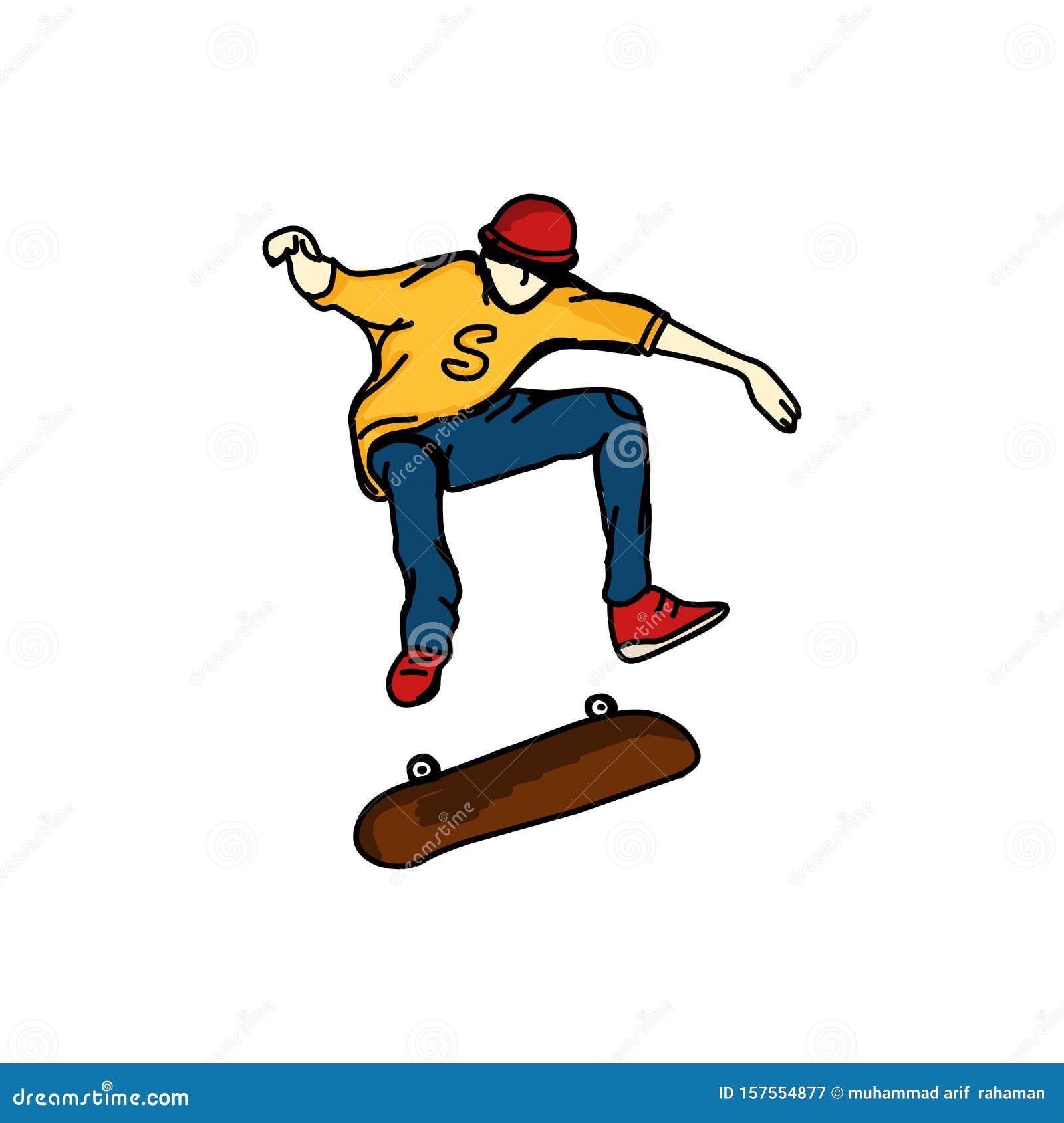 A Skater Style Skateboard Vector Illustration Stock Vector Illustration Of Casual Game