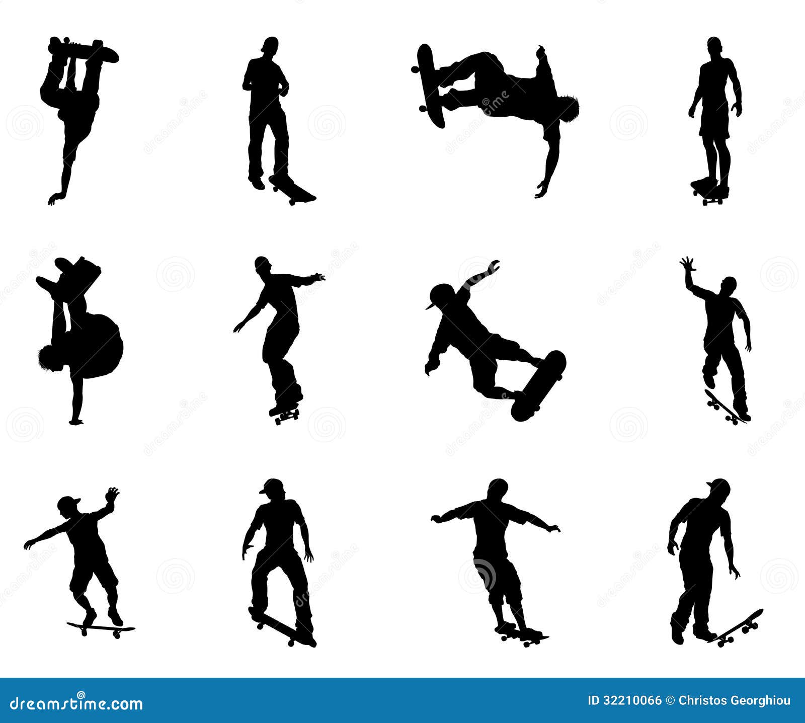 skating skateboarder silhouettes