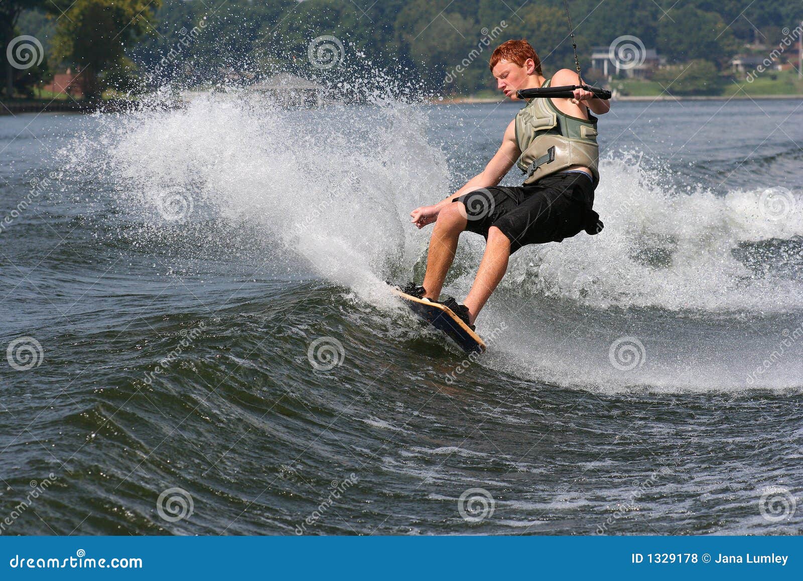 Skating the Wake stock photo. Image of splash, water, lake 1329178