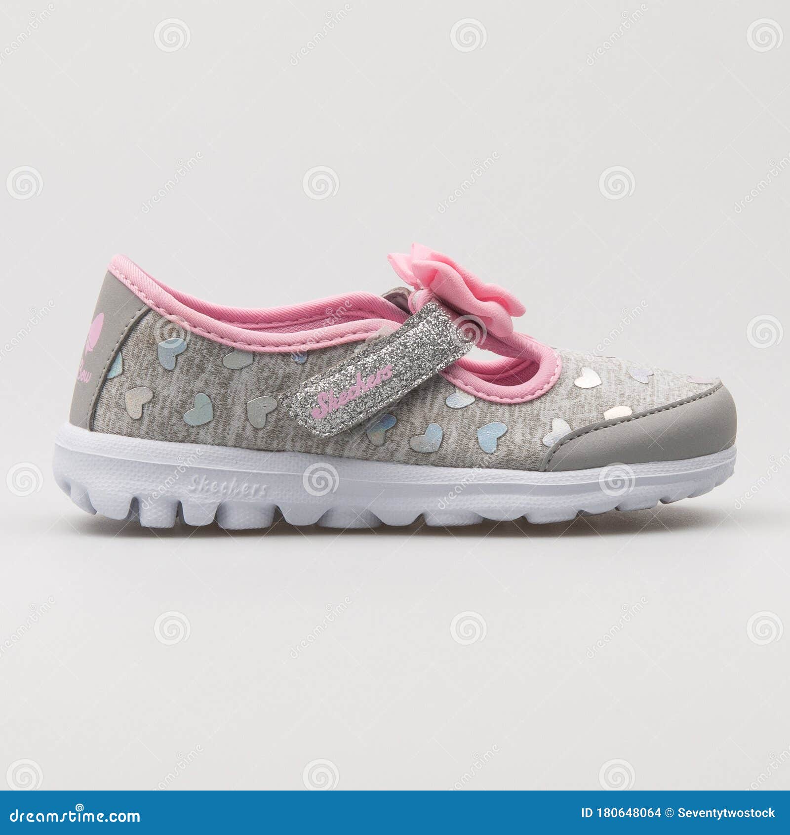 Skechers Go Walk Bitty Hearts Grey And Pink Sneaker Editorial Stock Image -  Image of item, kicks: 180648064