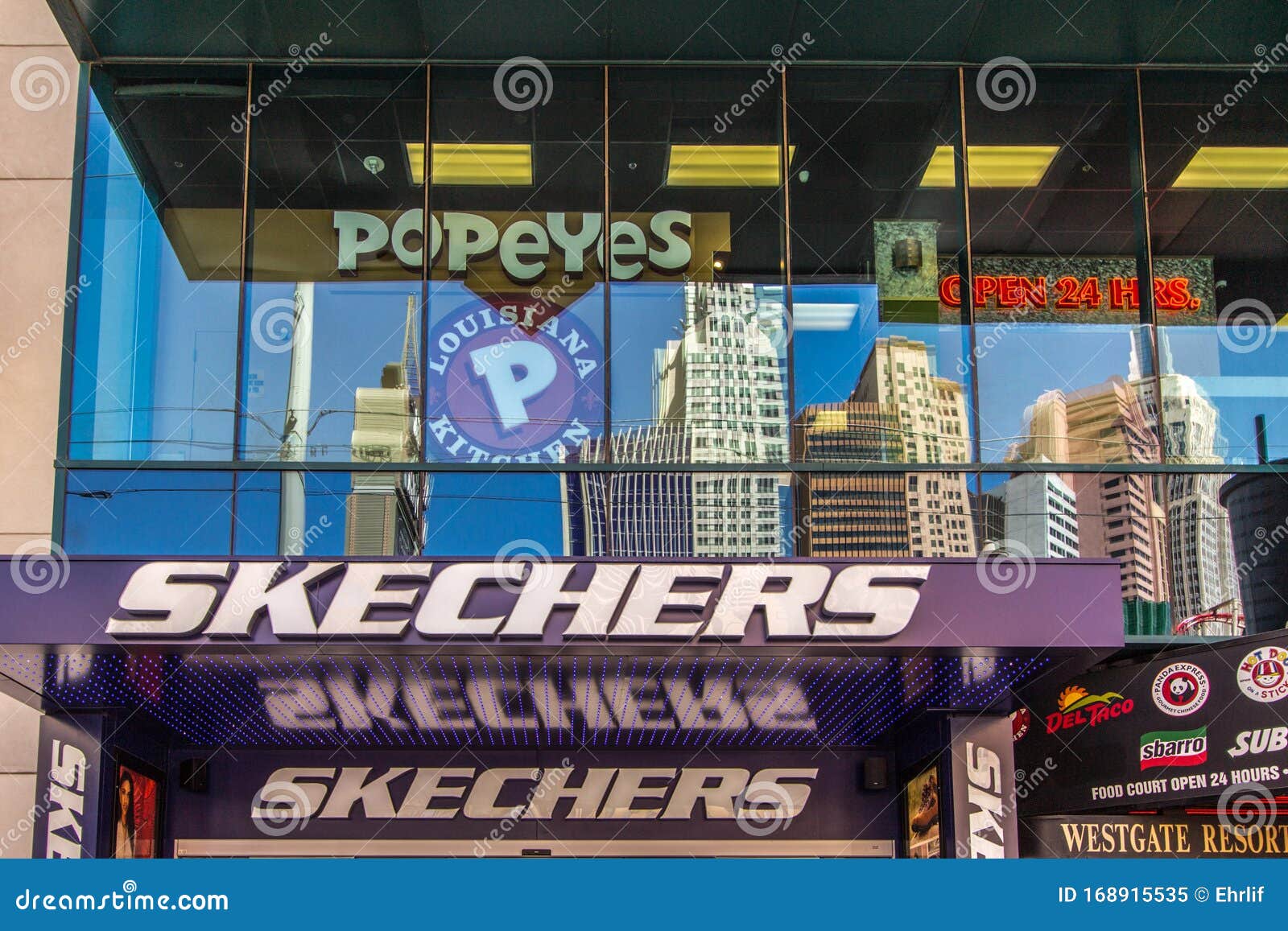 Skechers And Popeyes Storefront On Las Vegas Strip Editorial Image - Image of city, franchise ...