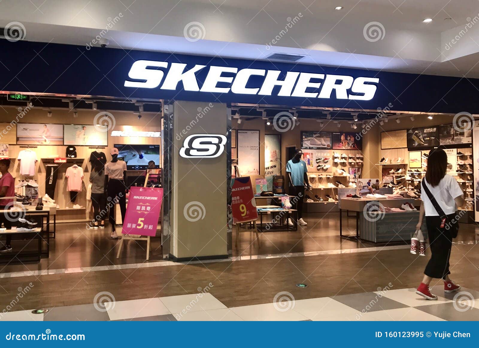 Skechers retail shop editorial image. Image customer -