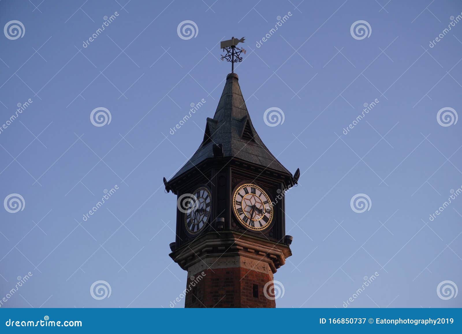 Skegness Clock Tower at Night Stock Image Image of night