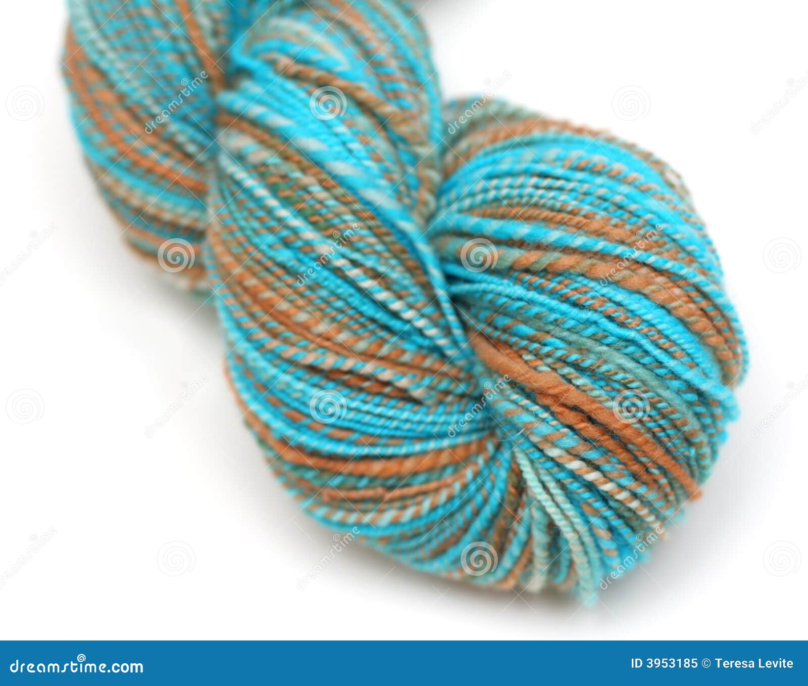 Skein of Blue and Brown Yarn Stock Image Image of fiber, coloured