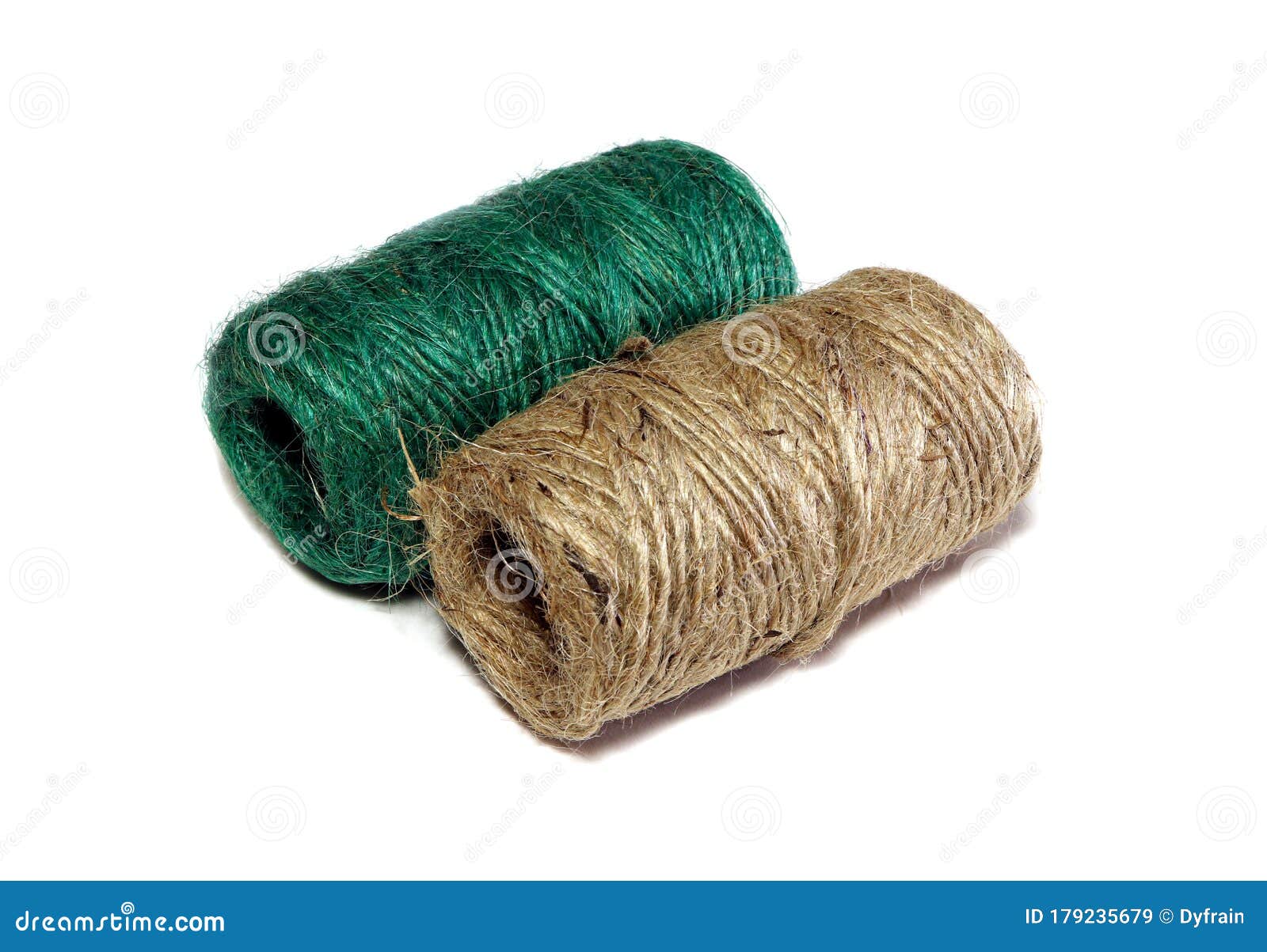 Skein of Linen String, Cord Isolated. Coil of Twine. Jute Rope