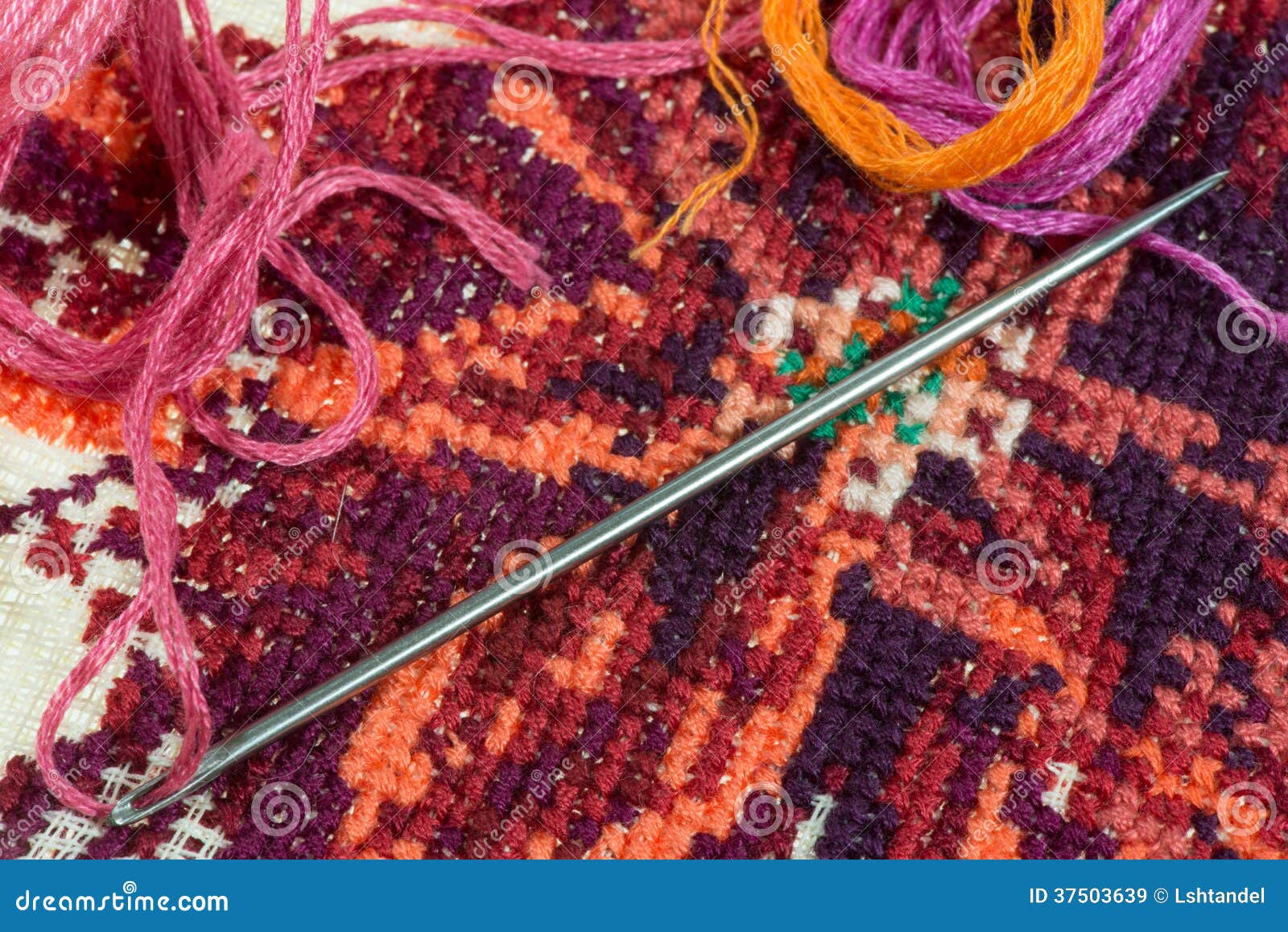 skeins of colored threads for embroidery - muline