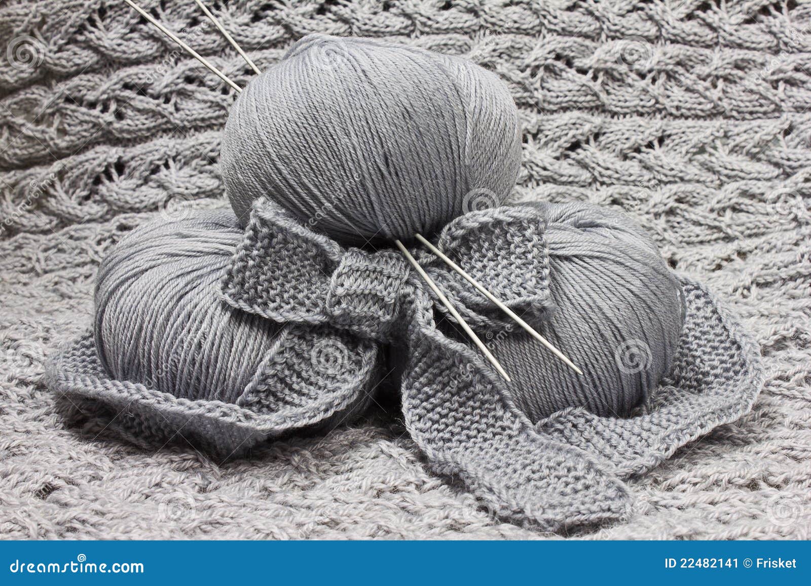 Skeins With Knitting Needles Stock Image Image of skein, skeins 22482141