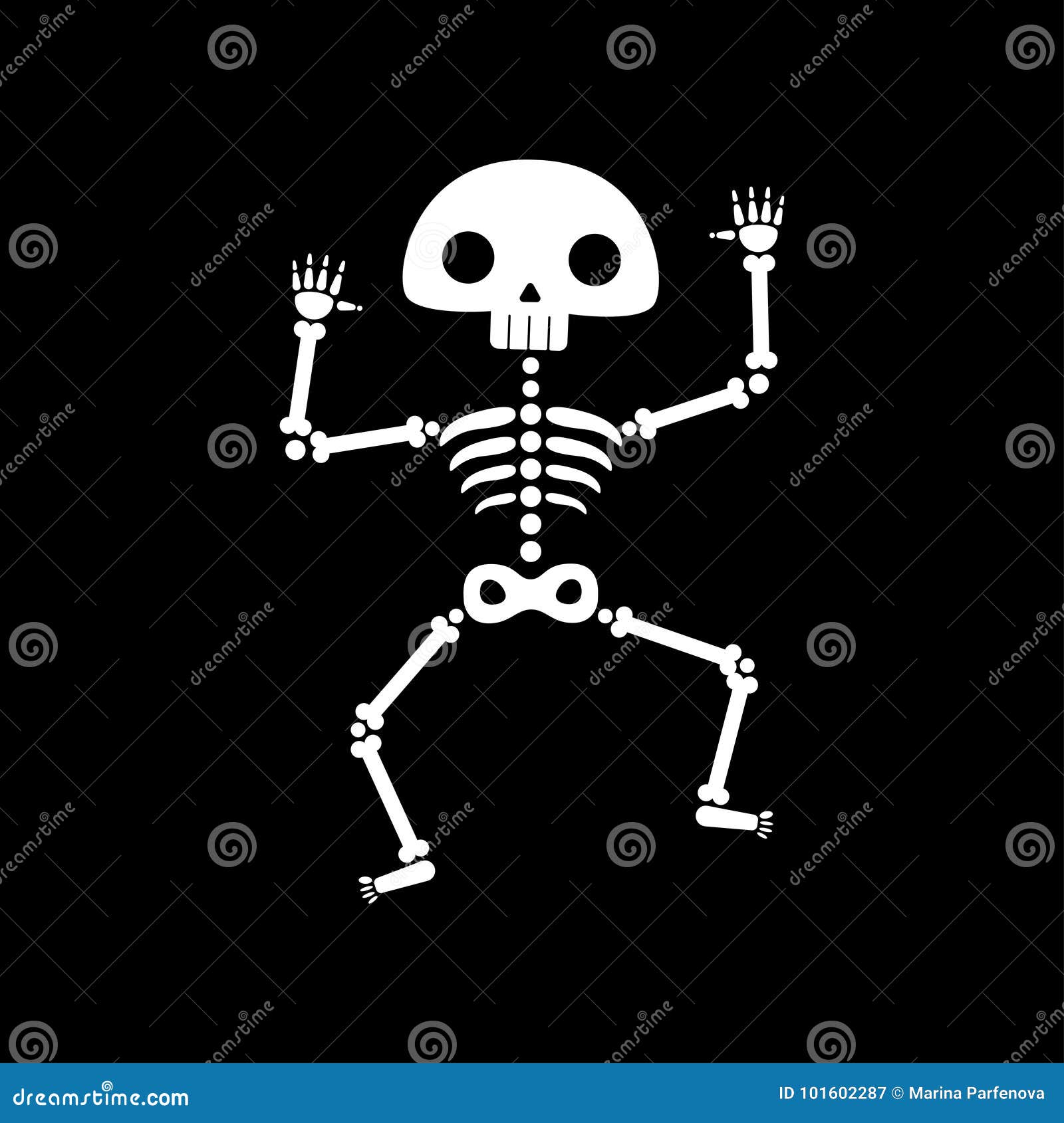 Skeleton Dance. Funny Dancing Skeleton Illustration Stock Vector -  Illustration of celebration, finger: 101602287