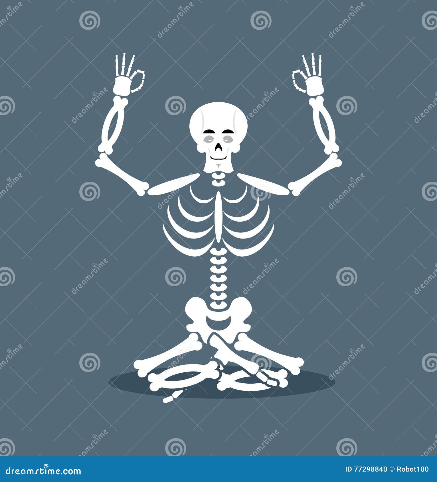 Download Skeleton Meditating. Dead Yoga. Status Of Nirvana Stock ...