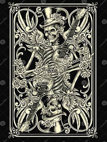 Skeleton Playing Card stock vector. Illustration of isolated - 33176561