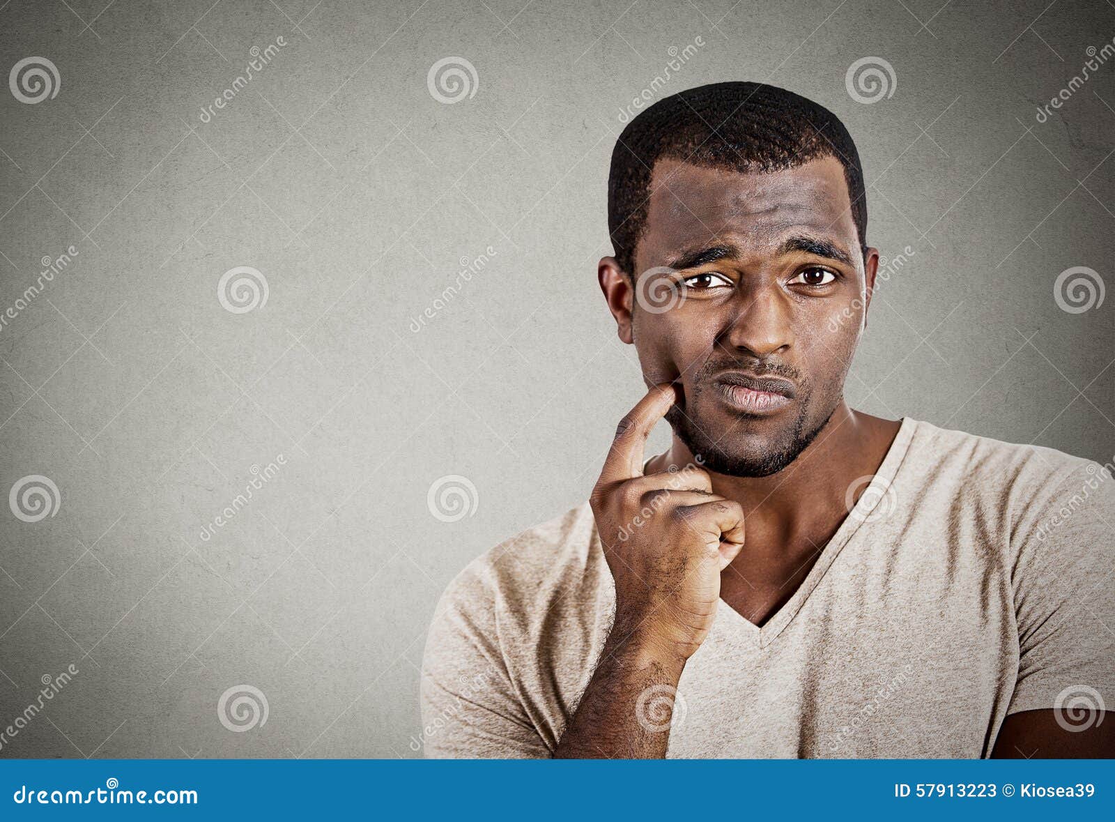 Skeptical man stock image Image of disdainful latin 57913223