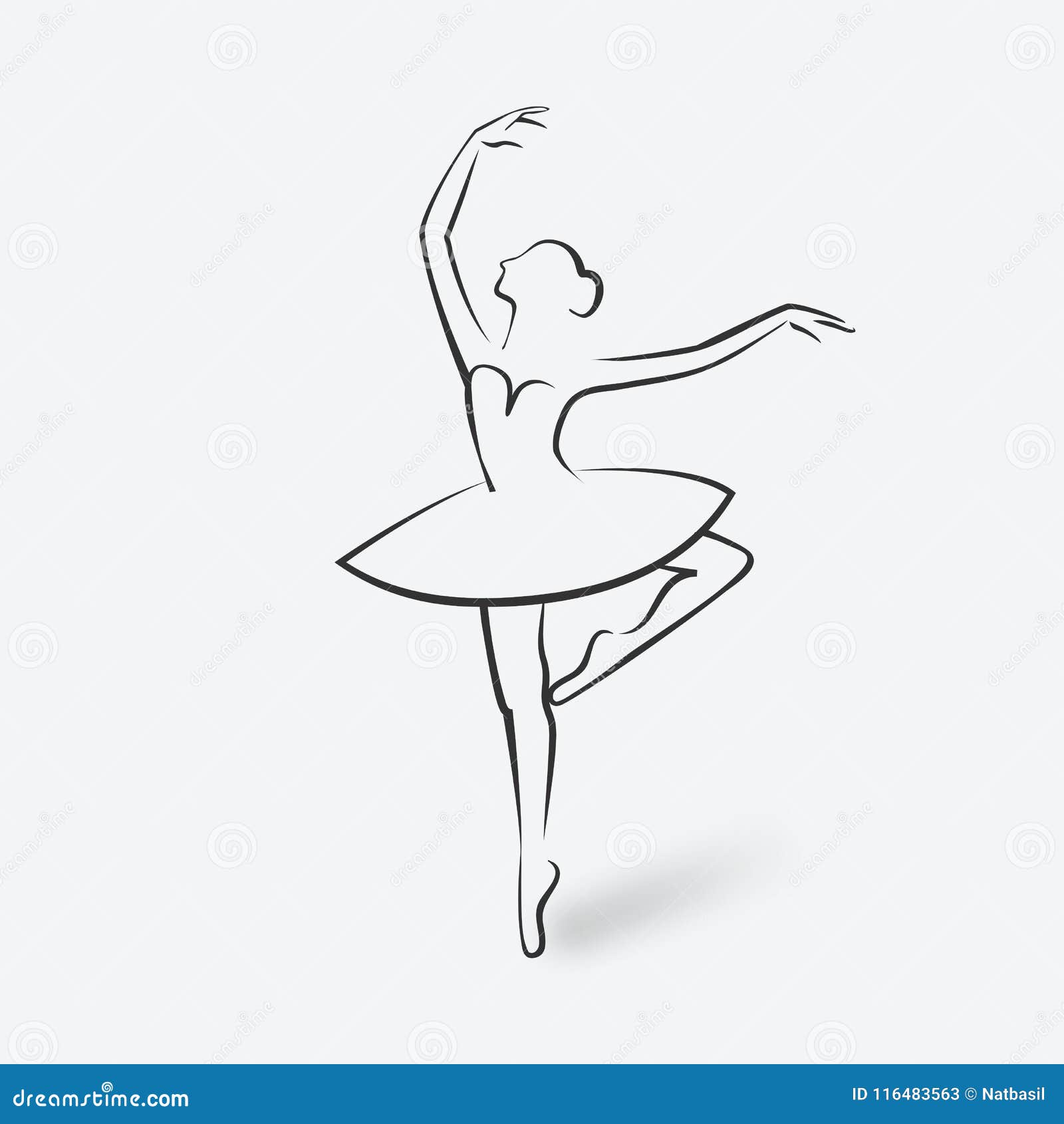 Sketch Ballet Posture. Dancing Studio Symbol Stock Vector ...