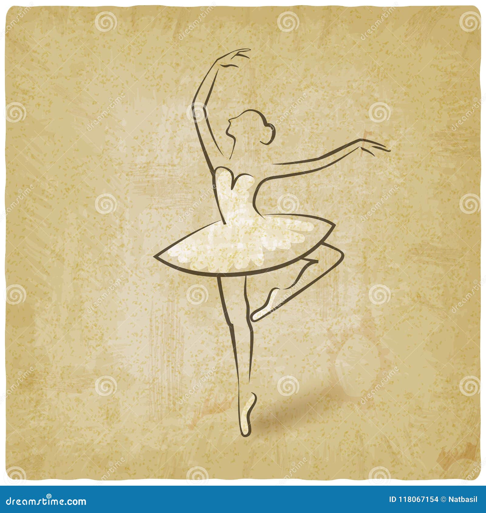 Sketch Ballet Posture. Dancing Studio Symbol Stock Vector - Illustration of  beautiful, posture: 116483563