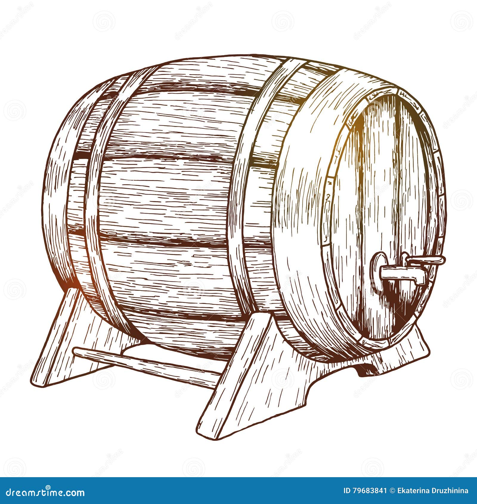Sketch of beer barrel stock vector. Illustration of celebration 79683841