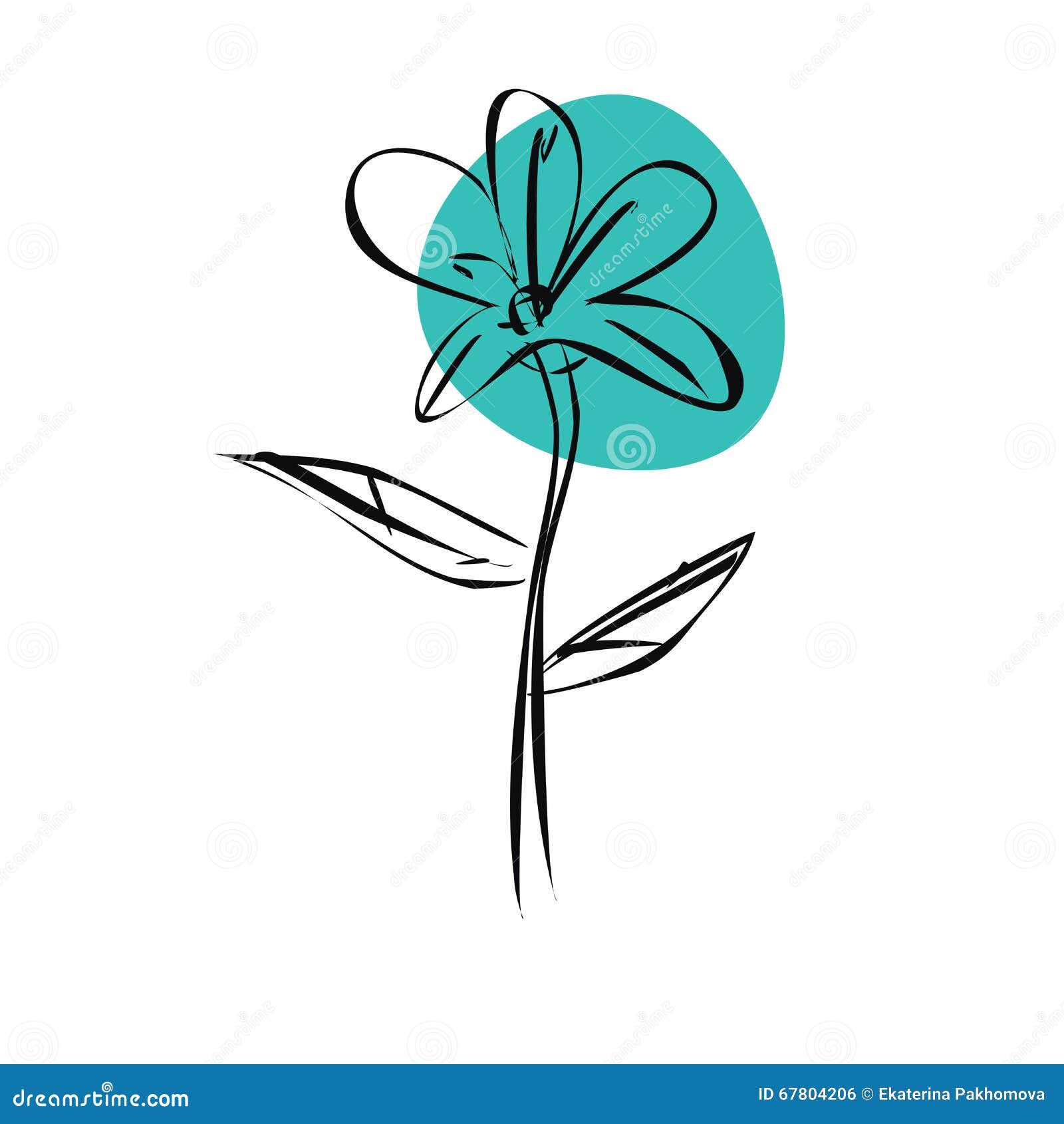 Sketch blue doodle flower stock vector. Illustration of daisy - 67804206