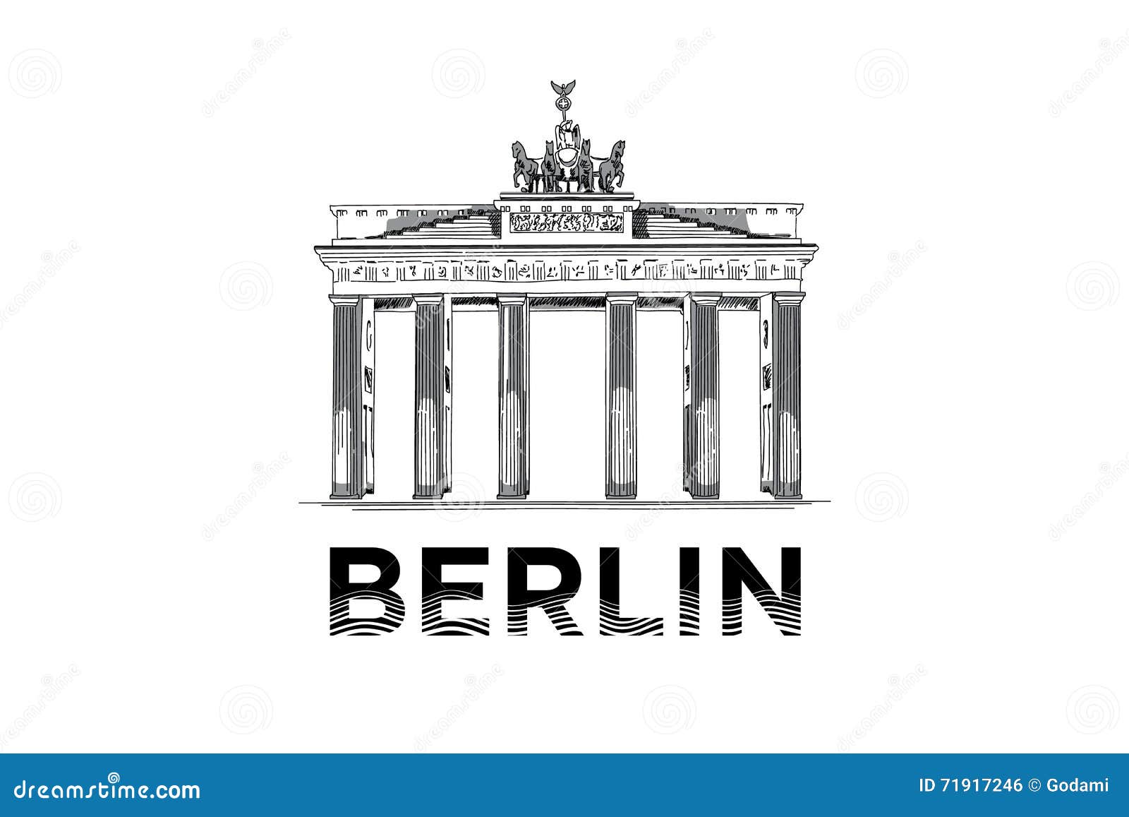The Sketch Of The Brandenburg Gate In Berlin. Stock Vector Image