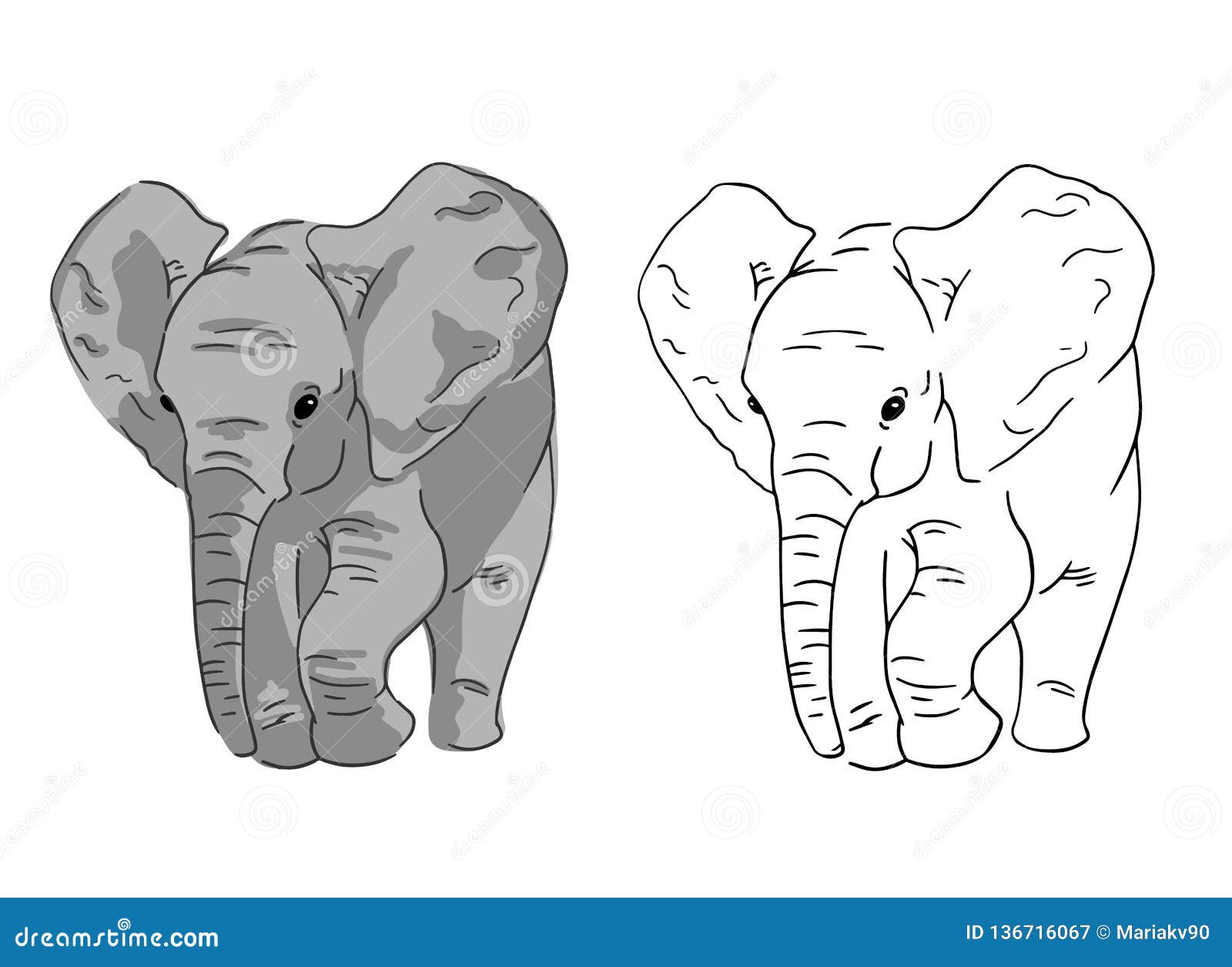 Elephant line sketch logo tattoo or template Vector Image