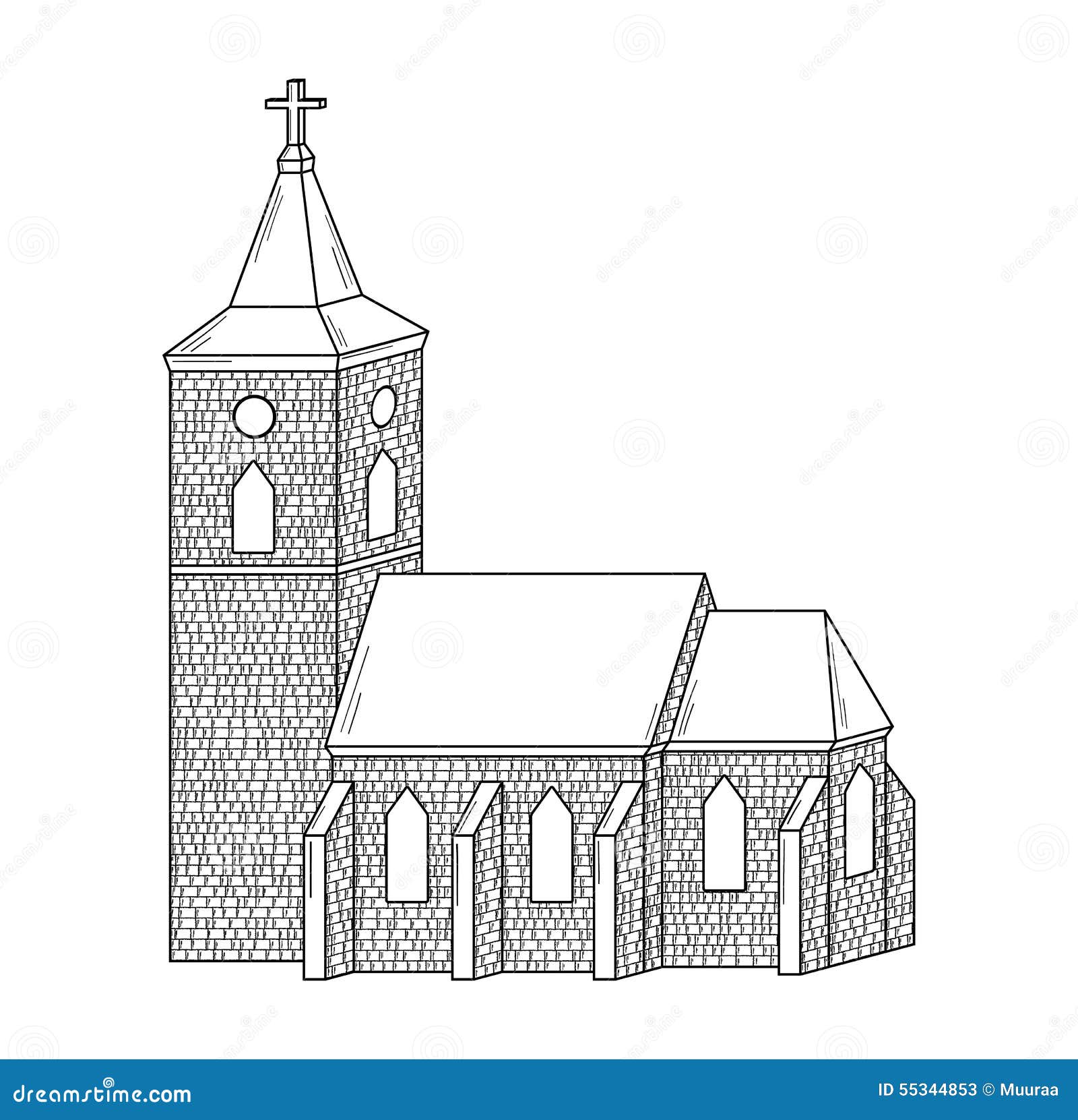 Sketch of the church stock illustration. Illustration of christ - 55344853