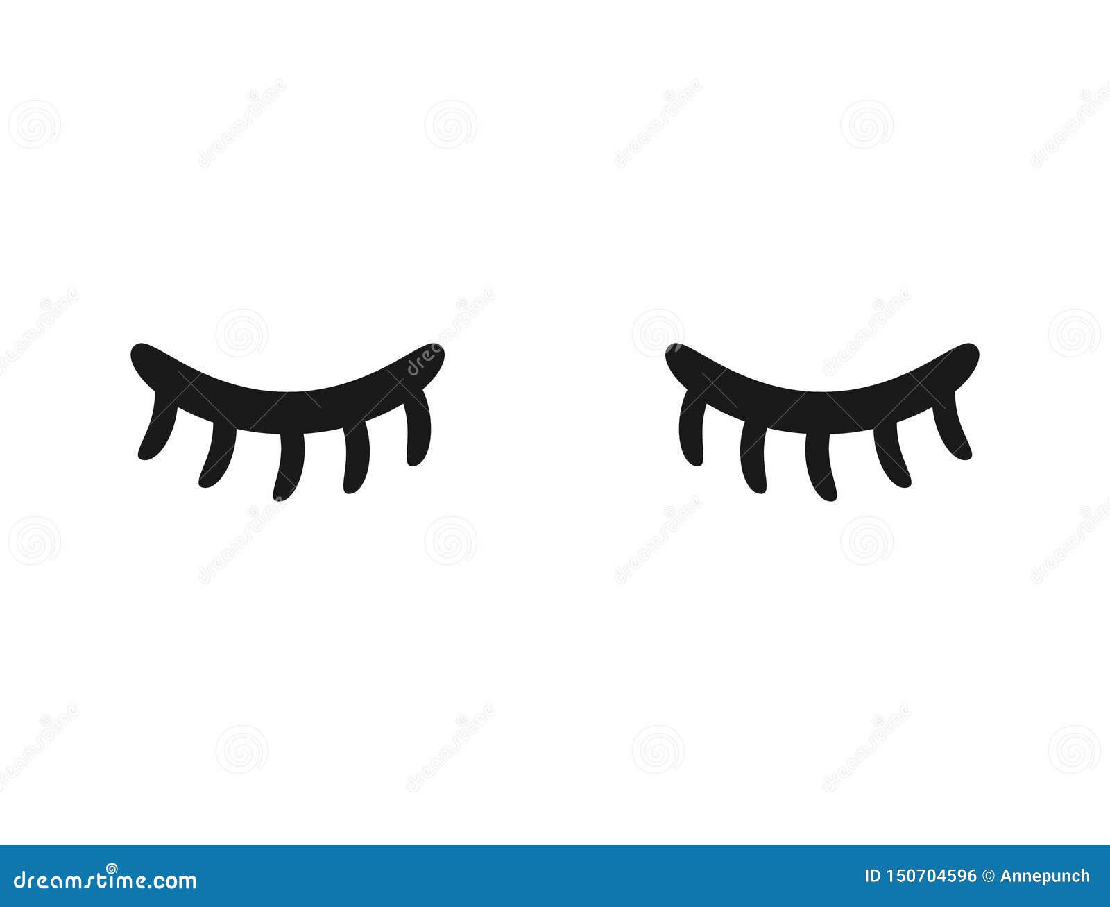 Sketch Closed Eyes with Eyelashes. Drawn by Hand Stock Vector