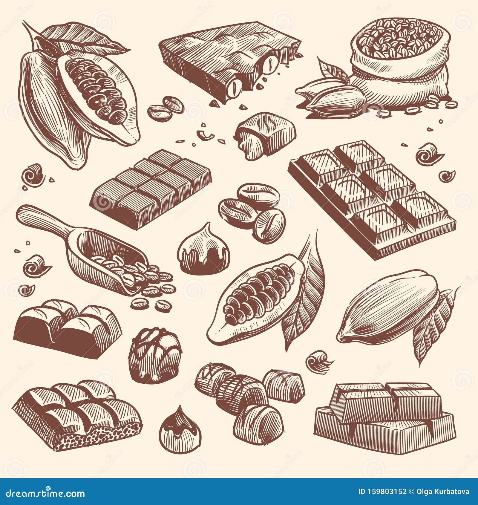 Chocolate Ingredients Hand Drawn Vector Design Element. Hot Chocolate Cup,  Cocoa Beans And Nibs Retro Sketch In Engraved Style. Cocoa Drink And Seeds  Vintage Illustration With Text. Poster Template Royalty Free SVG,