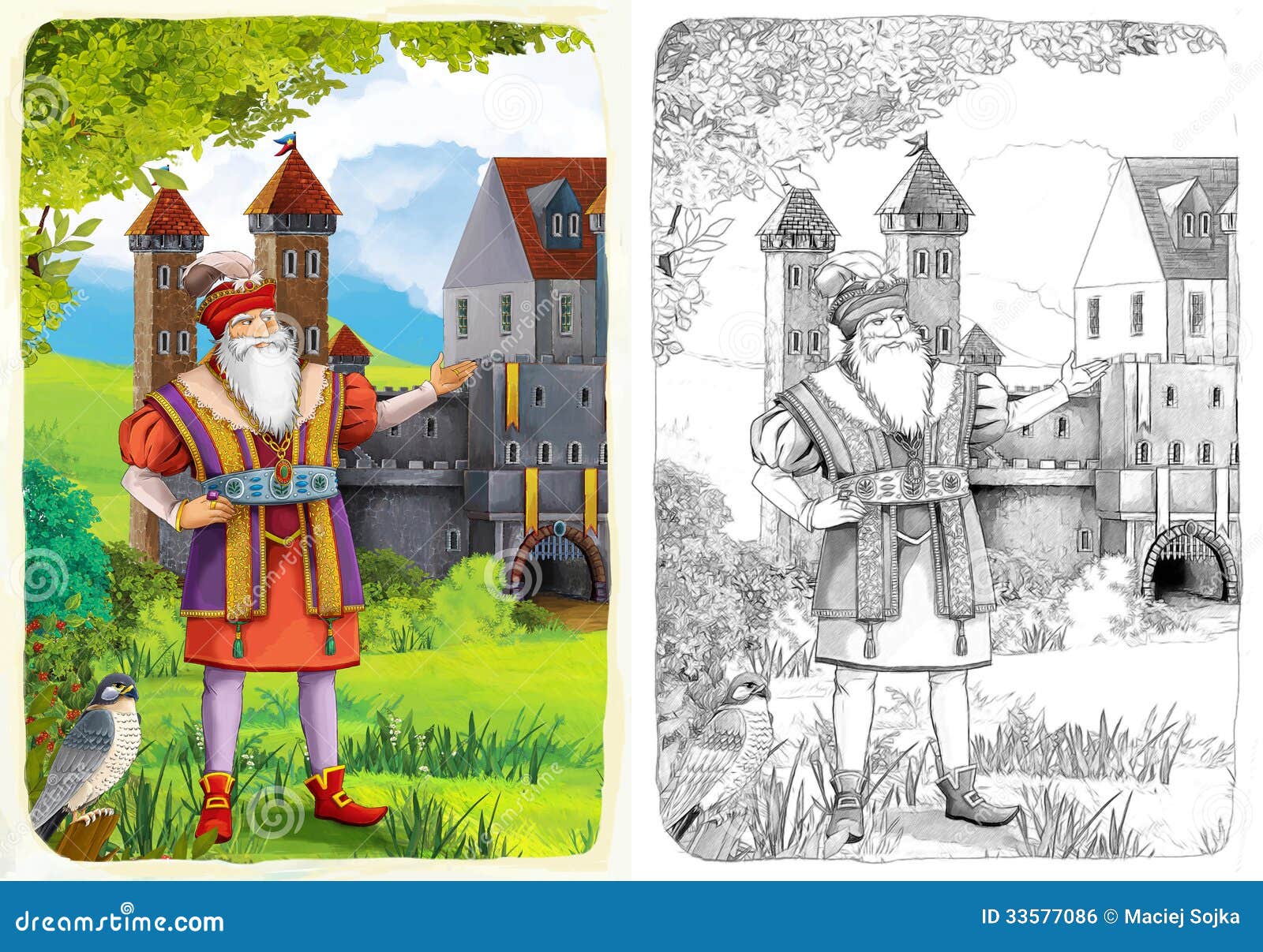 The Sketch Coloring Page with Preview - Artistic Style - Illustration