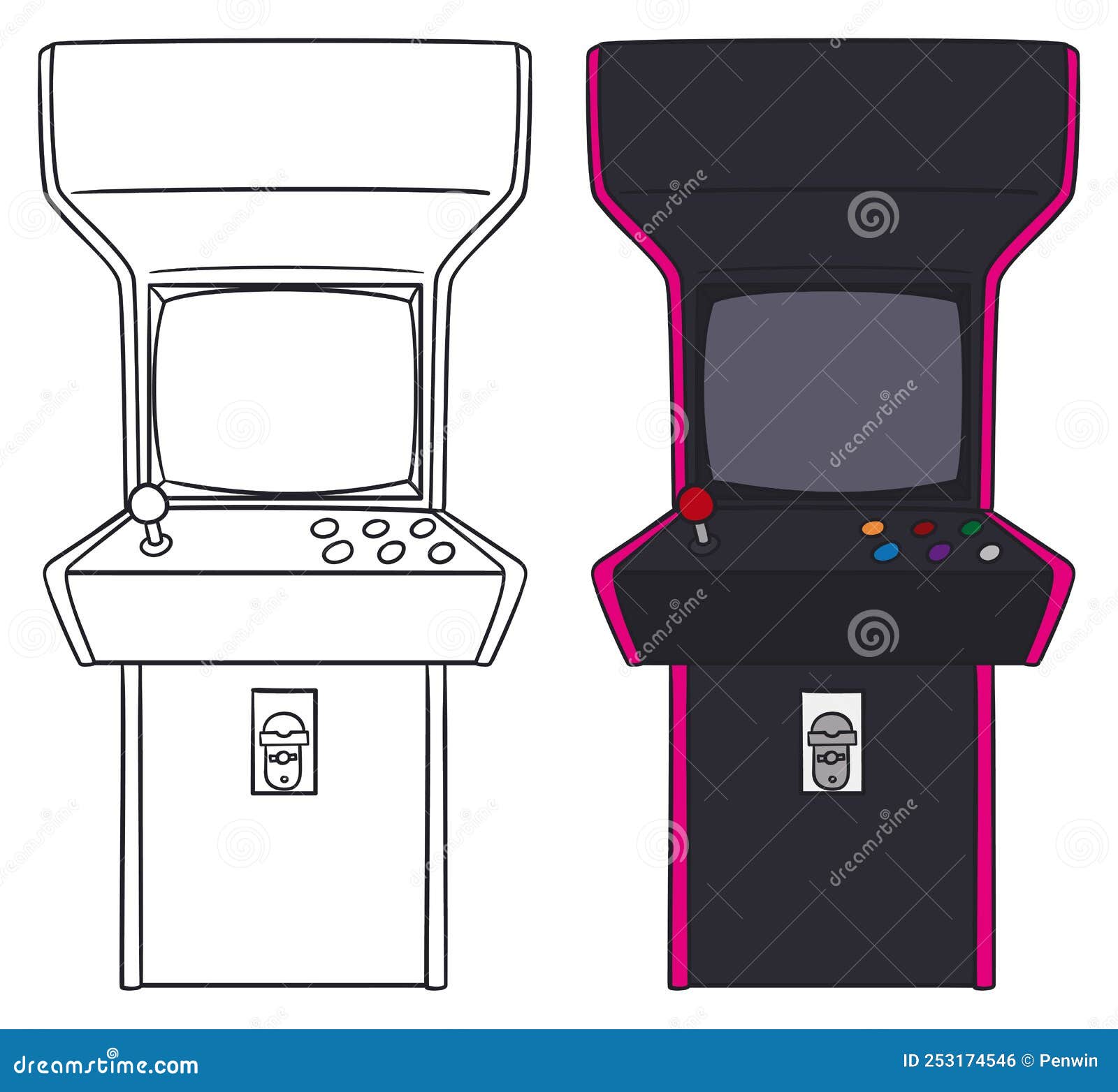 sketch and complete version of arcade ,  