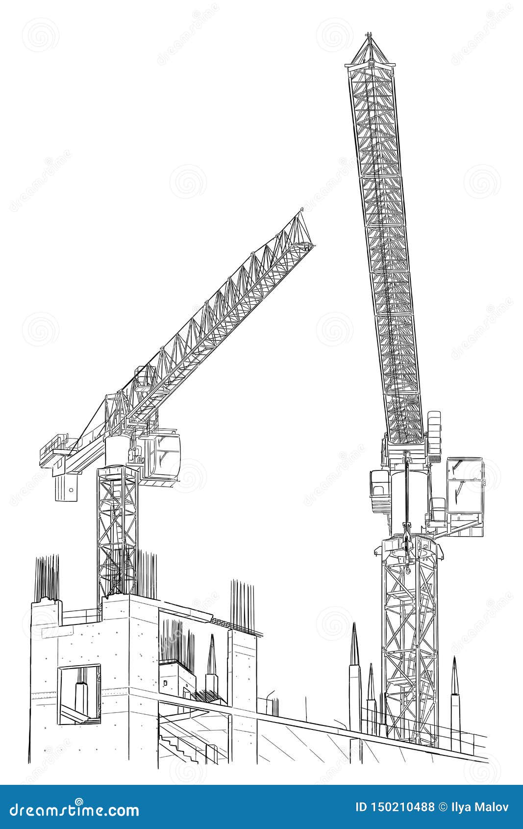 Construction Site Drawing  Çizimler Tasarım Drawing