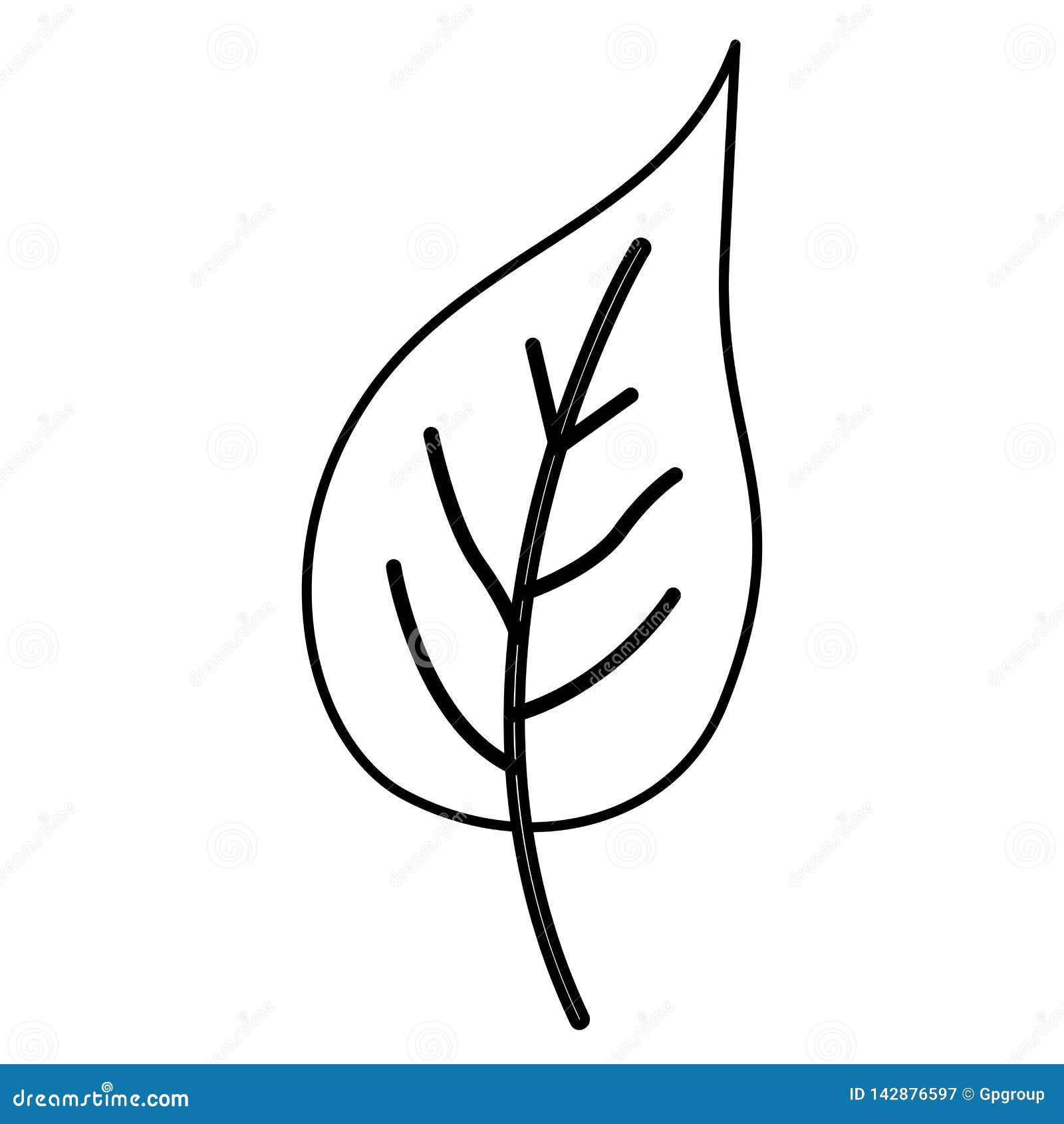 Pencil sketch a plant leaf flat doodle style Vector Image