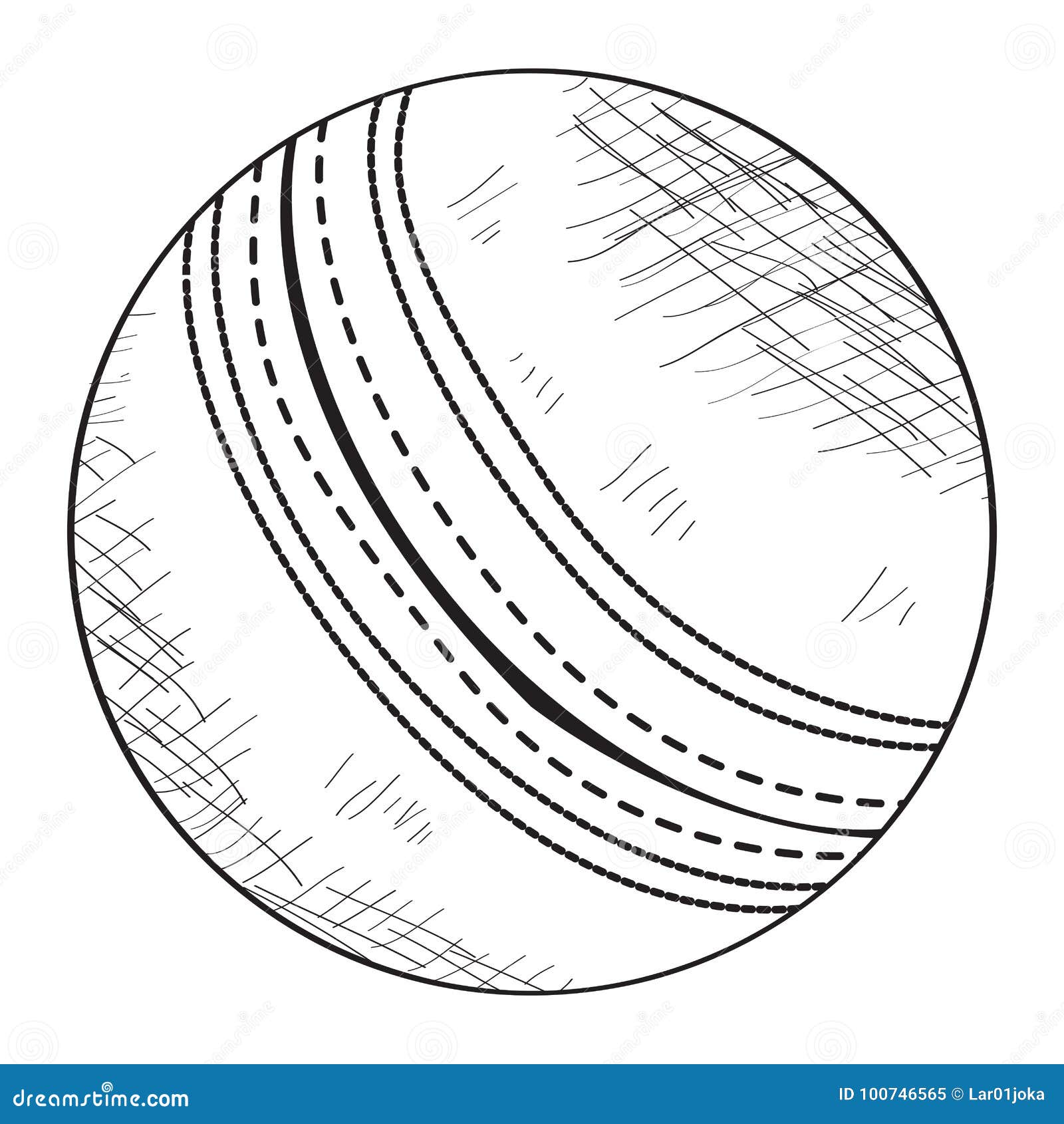 Sketch of a cricket ball stock vector. Illustration of object 100746565