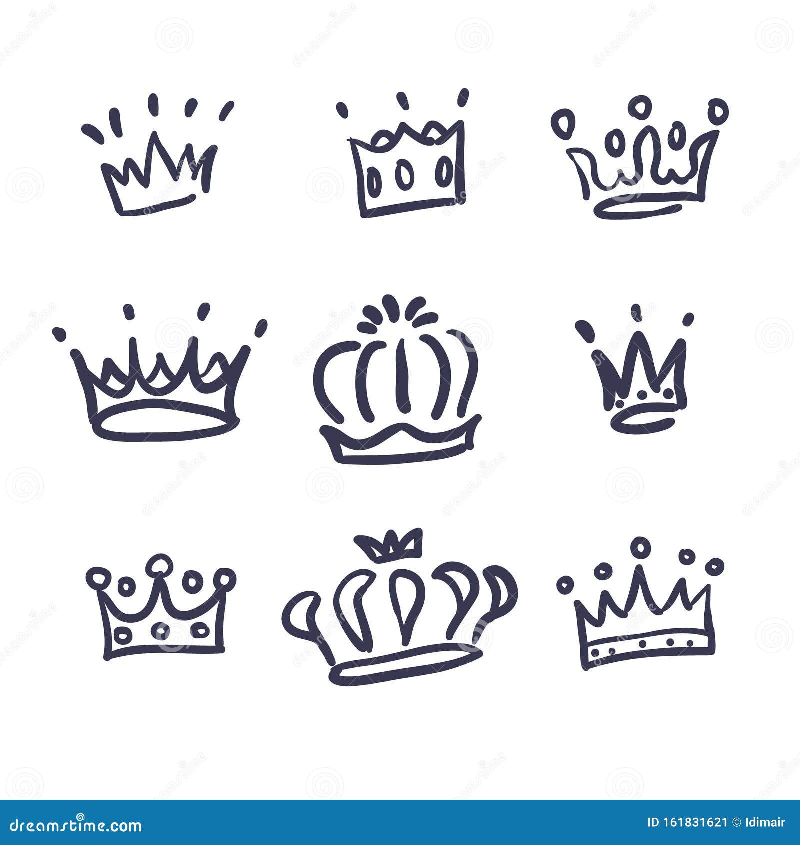 Majestic crown logo. Sketch prince and princess, hand drawn queen sign By  Tartila | TheHungryJPEG