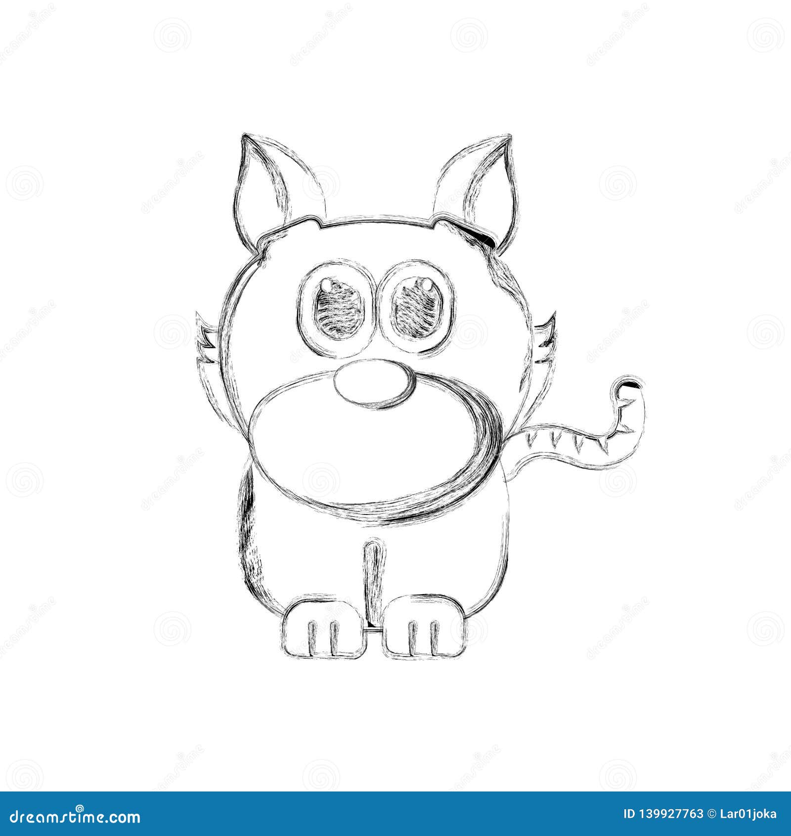 Sketch of a cute cat stock vector. Illustration of isolated 139927763