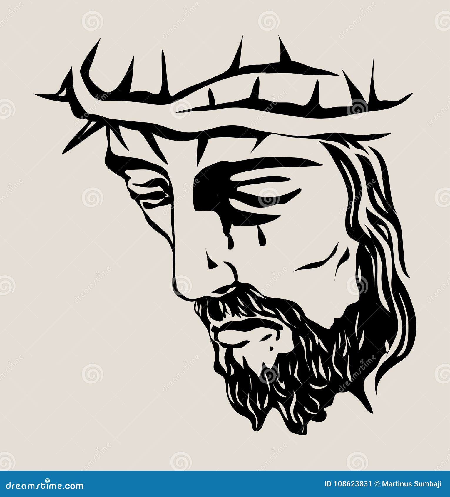 Devotion to the Holy Face of Jesus: Jesus Christ sketch by Marie Bouldingue