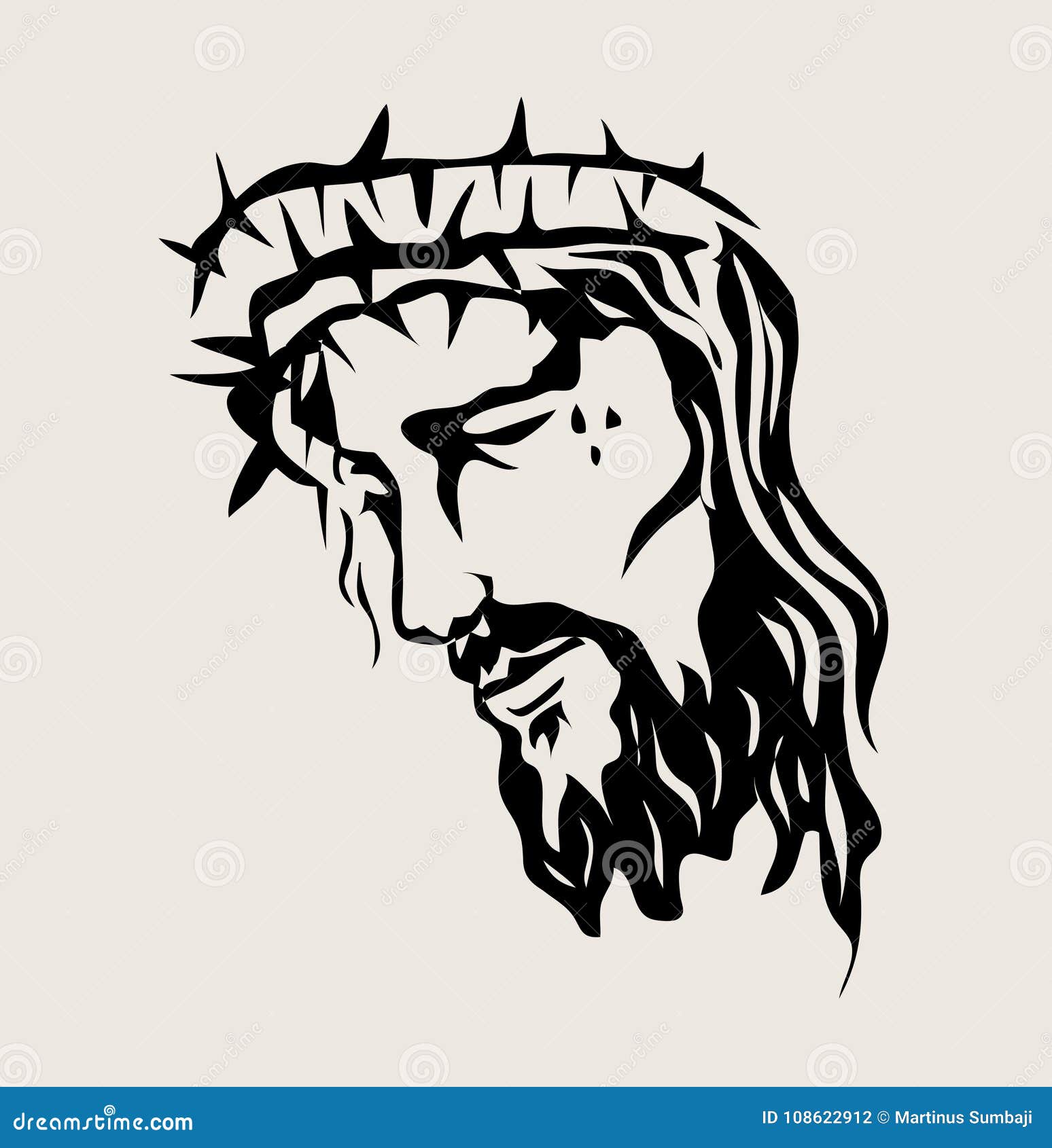 jesus face sketch, art  