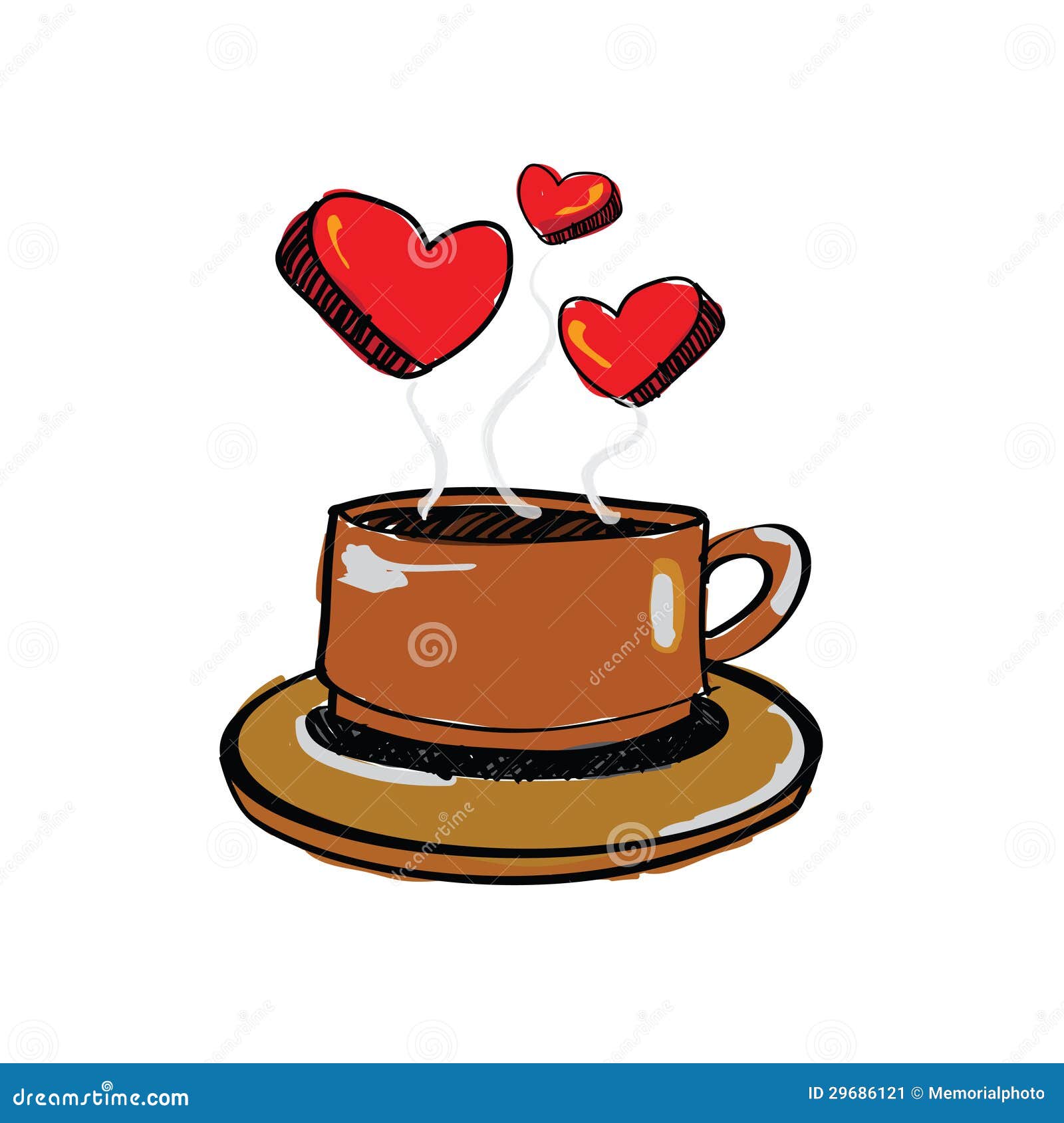 Sketch drawing love coffee stock vector. Illustration of coloring 29686121