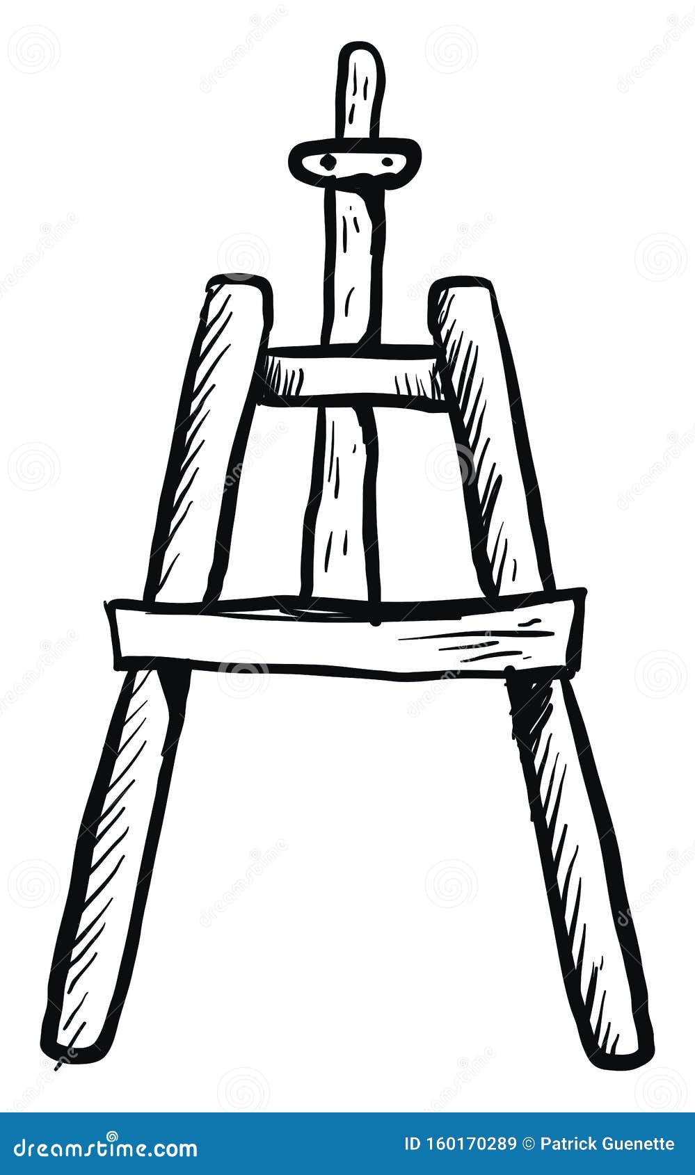 Sketch of a Easel, Illustration, Vector Stock Vector Illustration of