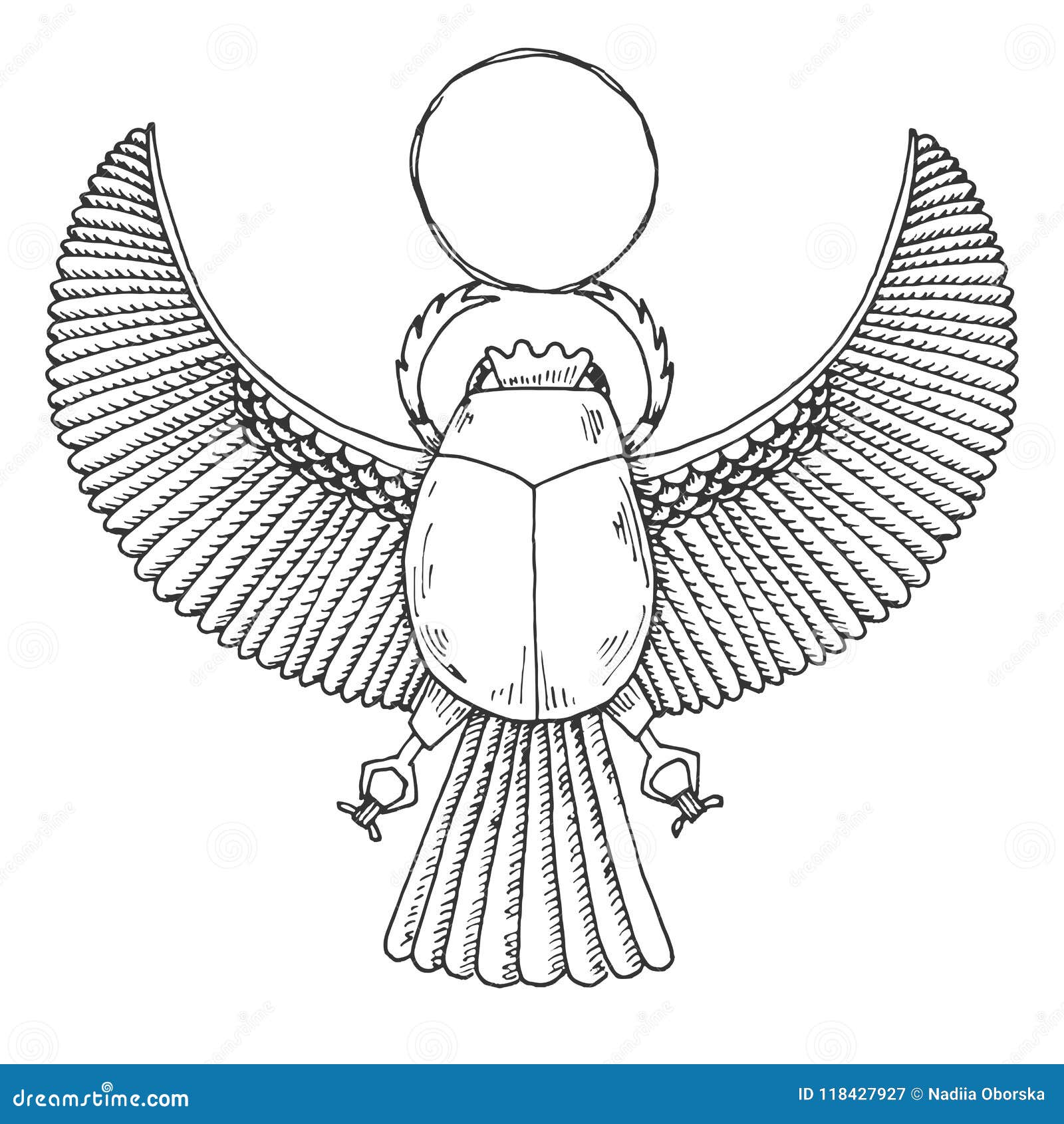 Sketch of the Egyptian Scarab. Vector Illustration Stock Illustration ...