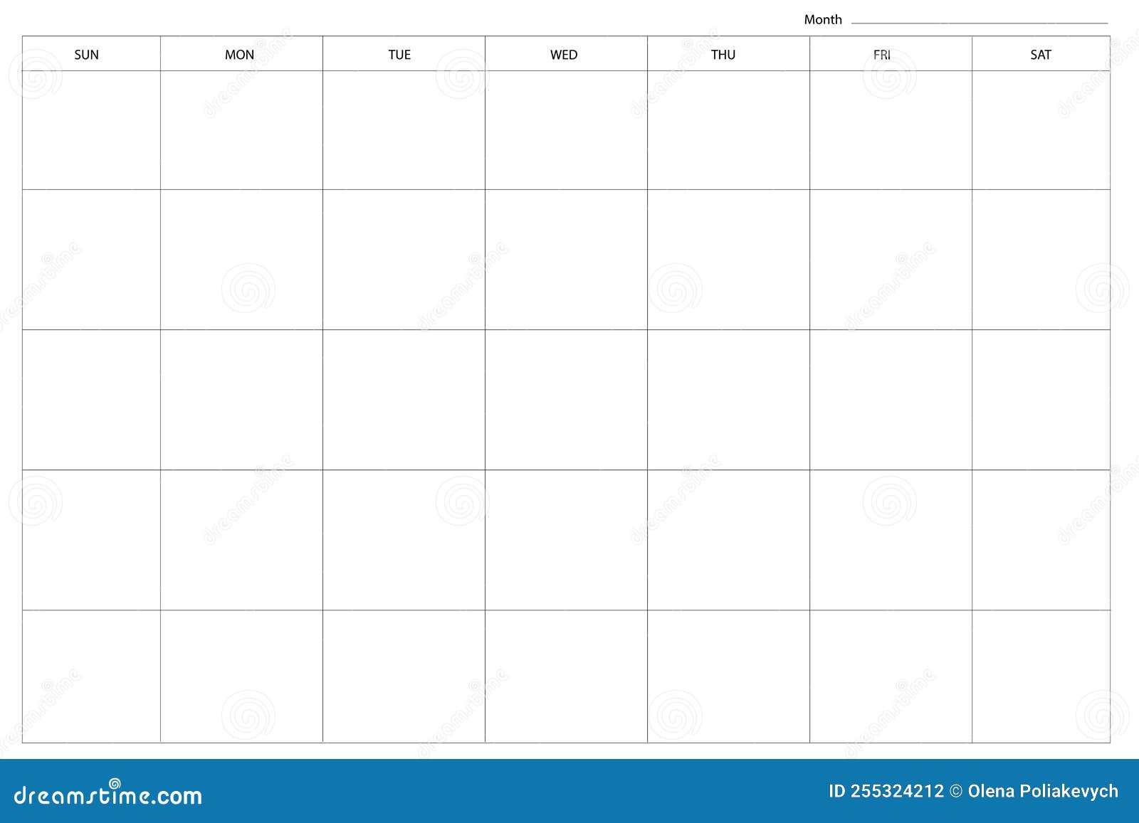 Sketch Empty Calendar. Line Drawing. Vector Illustration. Stock Image Stock Vector