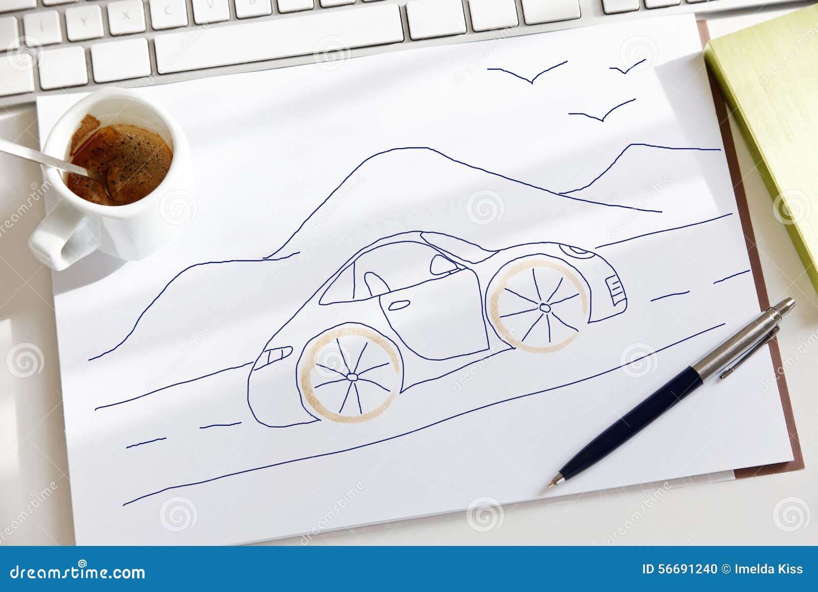 Sketch Fantasy Of A Dream Car Stock Photo Image Of Boring