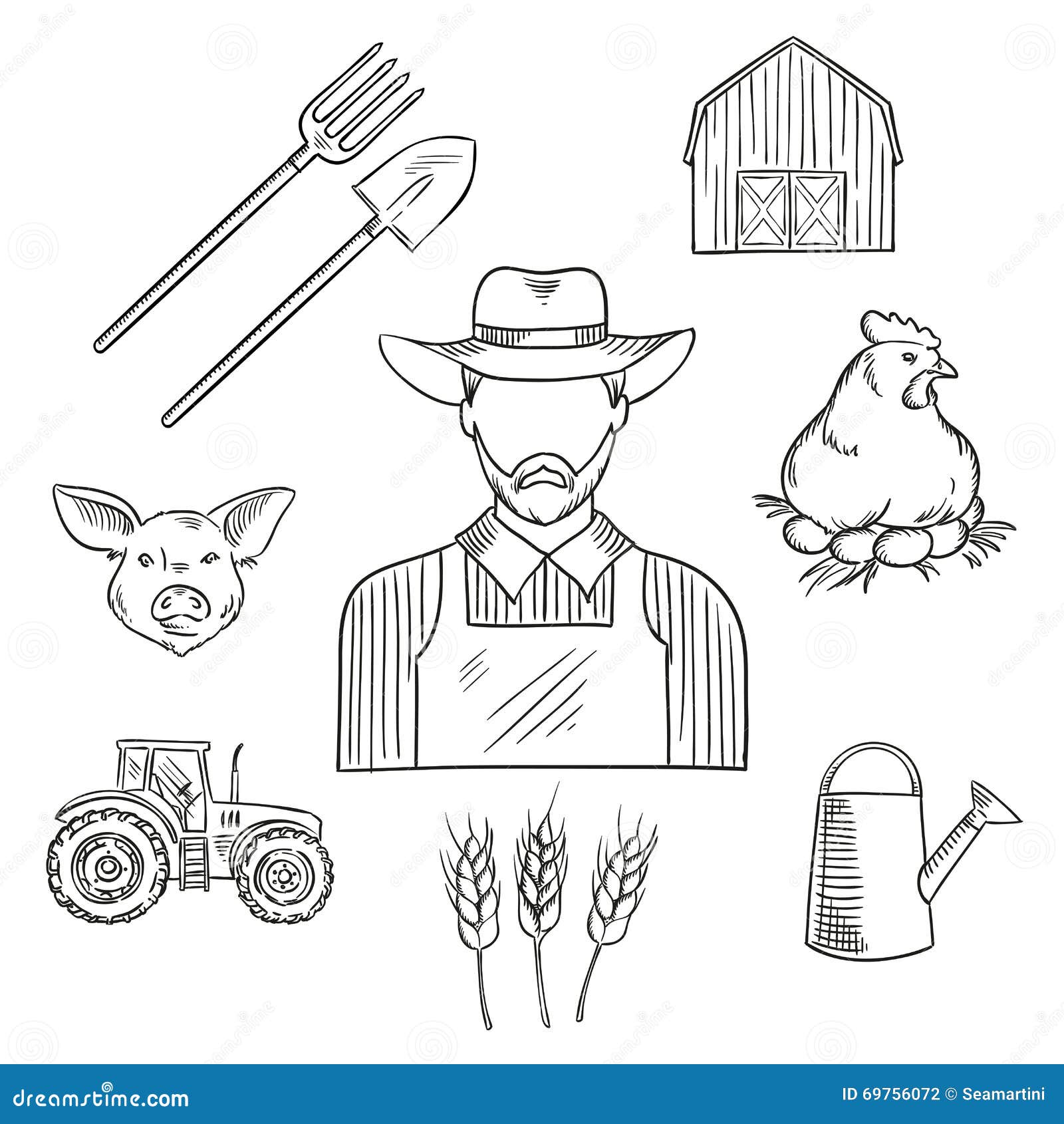 Continuous Line Drawings Farmer Stock Illustrations Cliparts and Royalty  Free Continuous Line Drawings Farmer Vectors