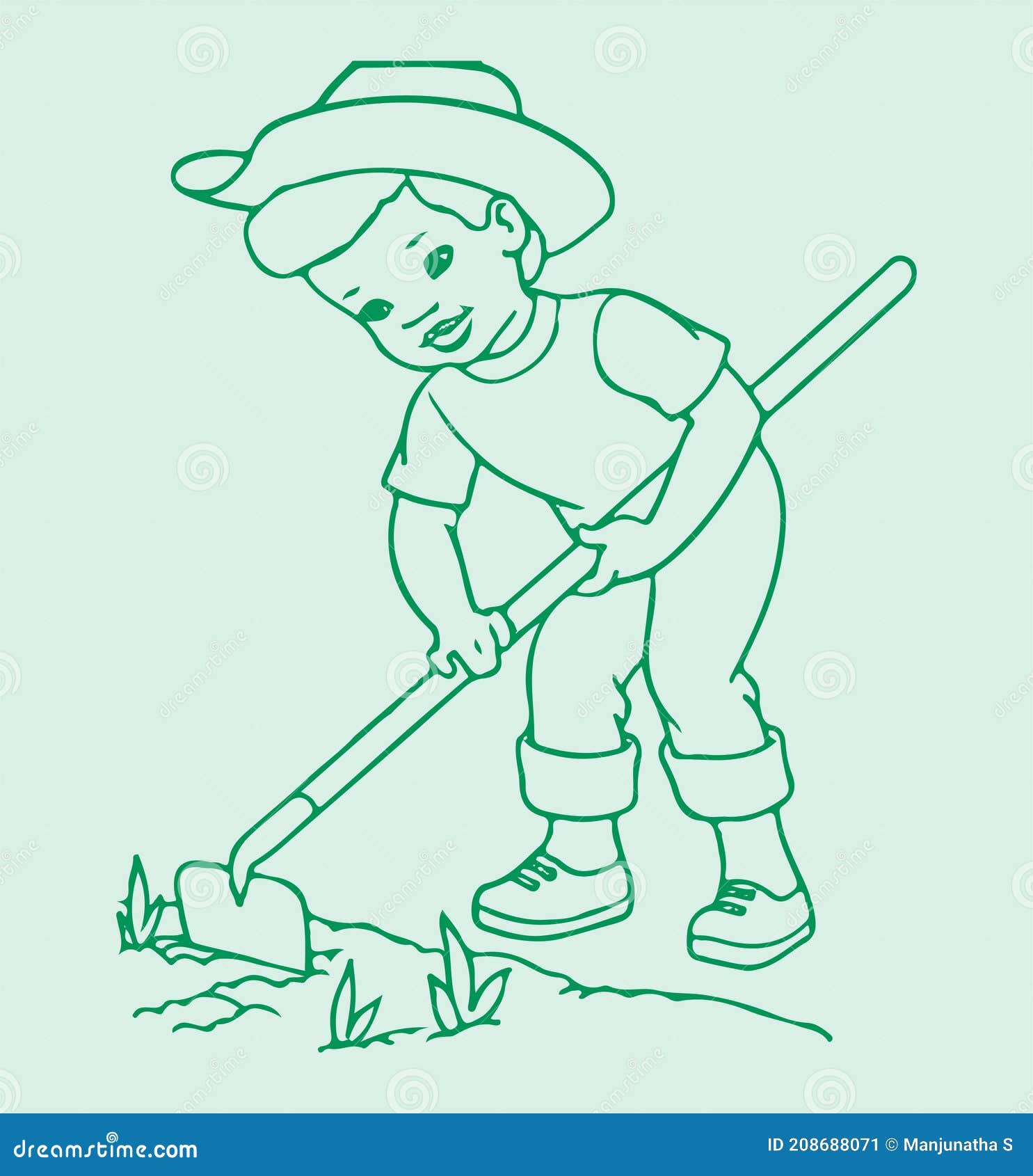 Indian Farmer Carrying Spade On His Stock Illustration 1686718558 |  Shutterstock