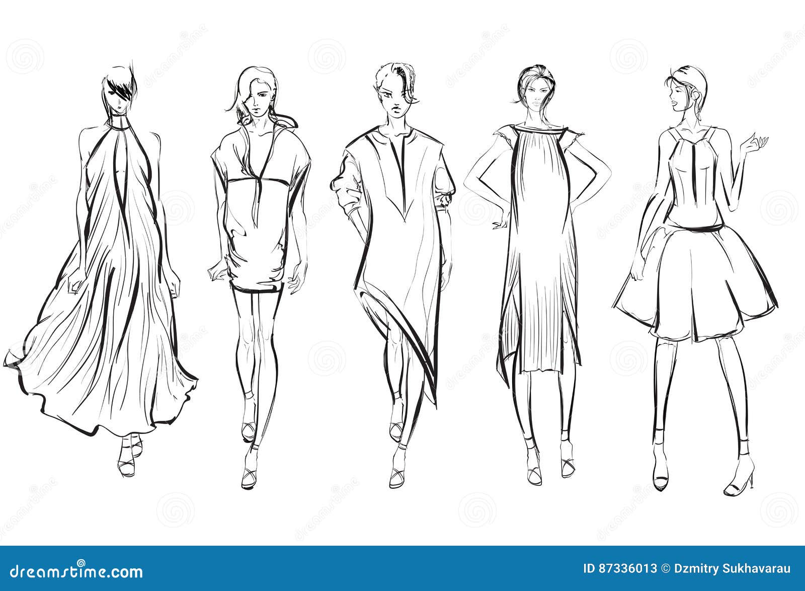Hand drawn fashion illustration - Background - Fashion designer